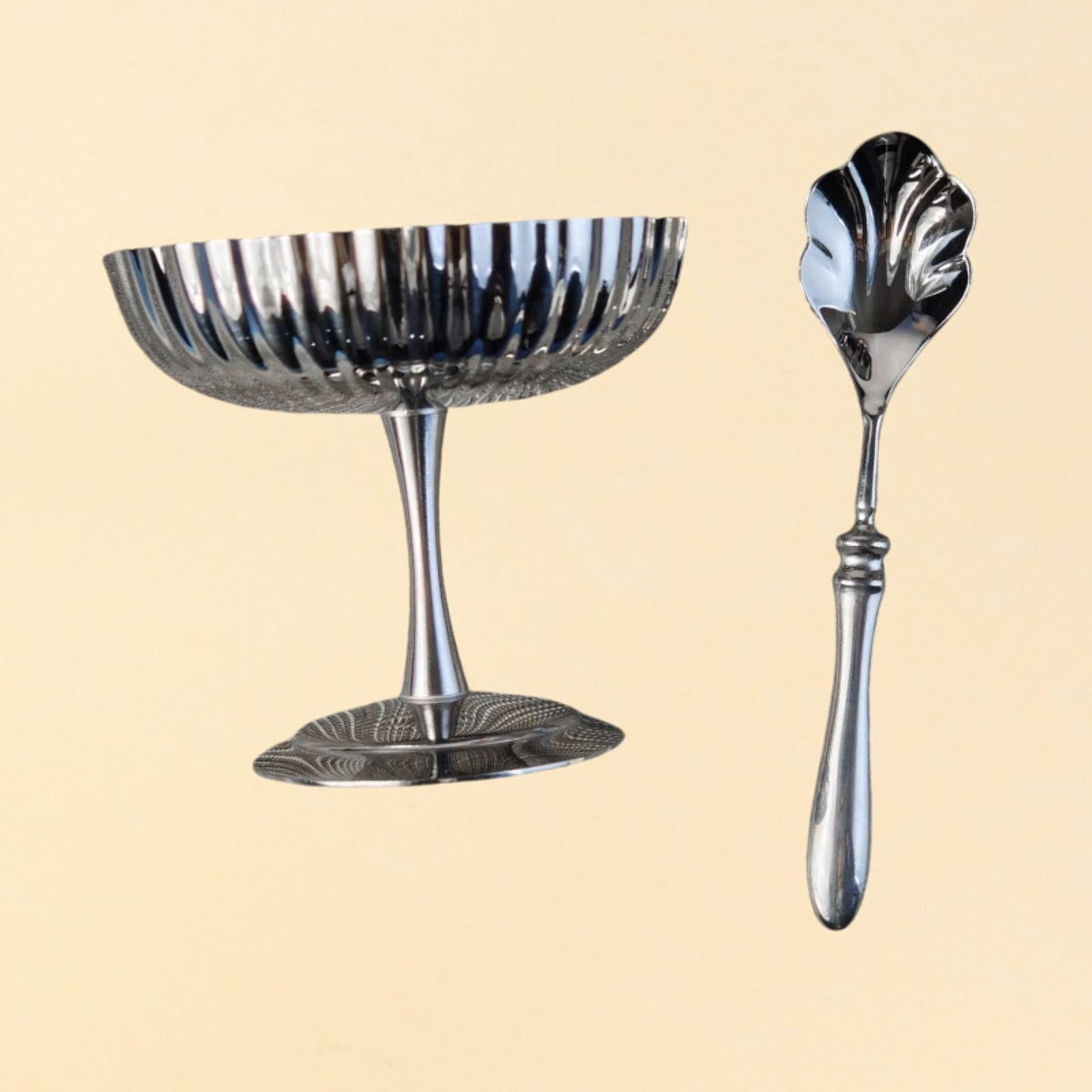 Stainless Steel Ice Cream Cup Dessert Serving Cup for KTV Picnic Graduations Stripe Type