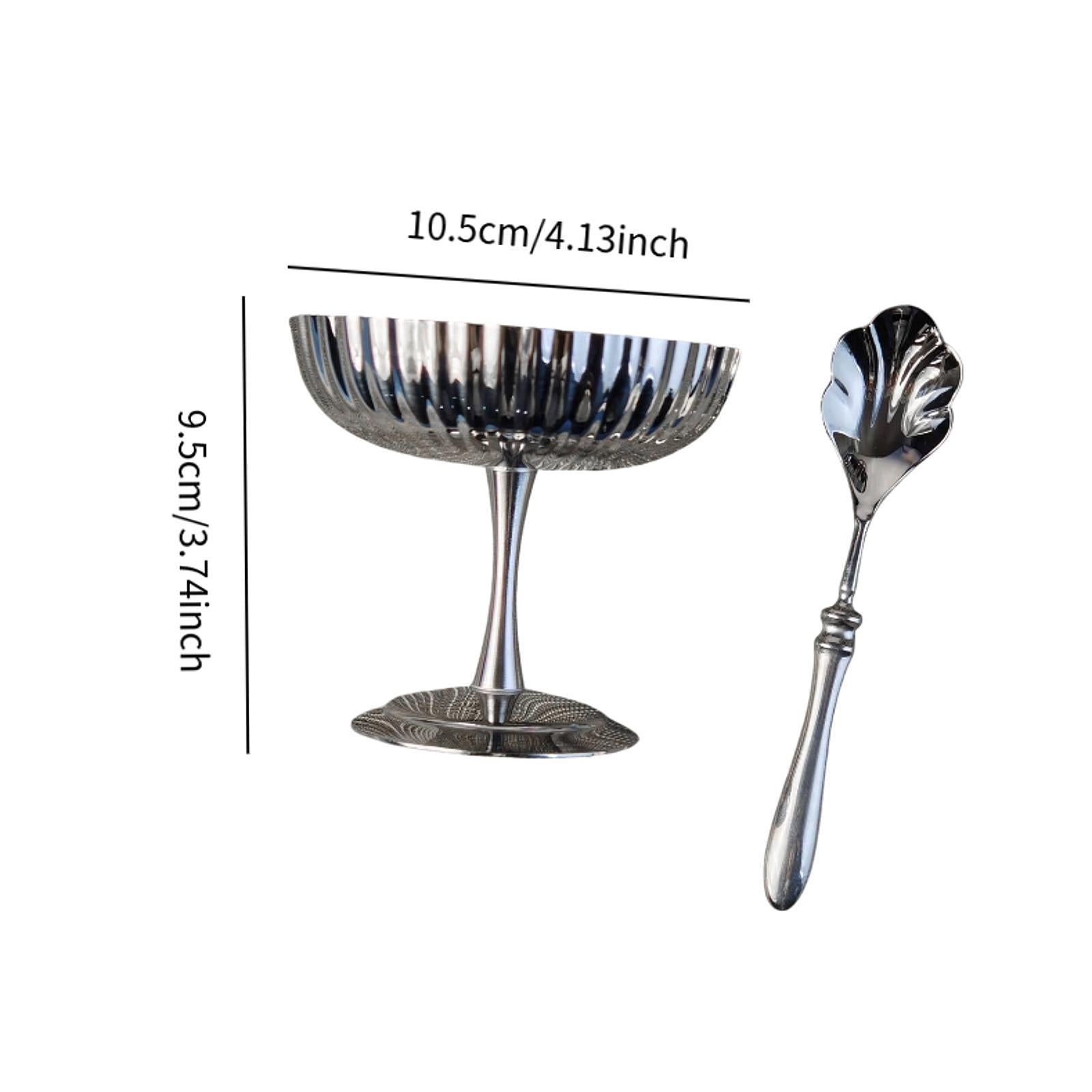 Stainless Steel Ice Cream Cup Dessert Serving Cup for KTV Picnic Graduations Stripe Type