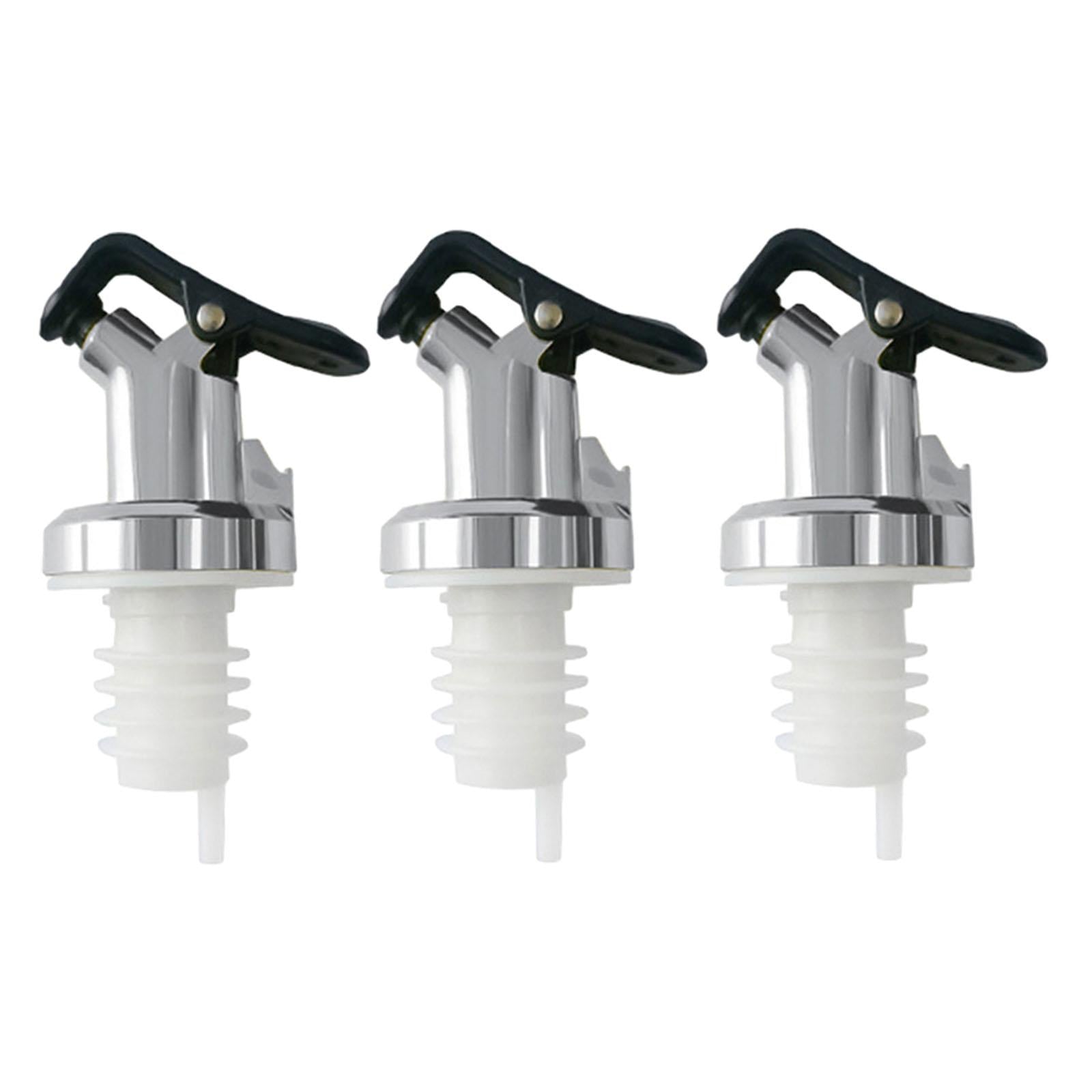 3x Liquor Pour Spouts Versatile Liquor Bottle Pourers for Seasoning Wine Bar Silver