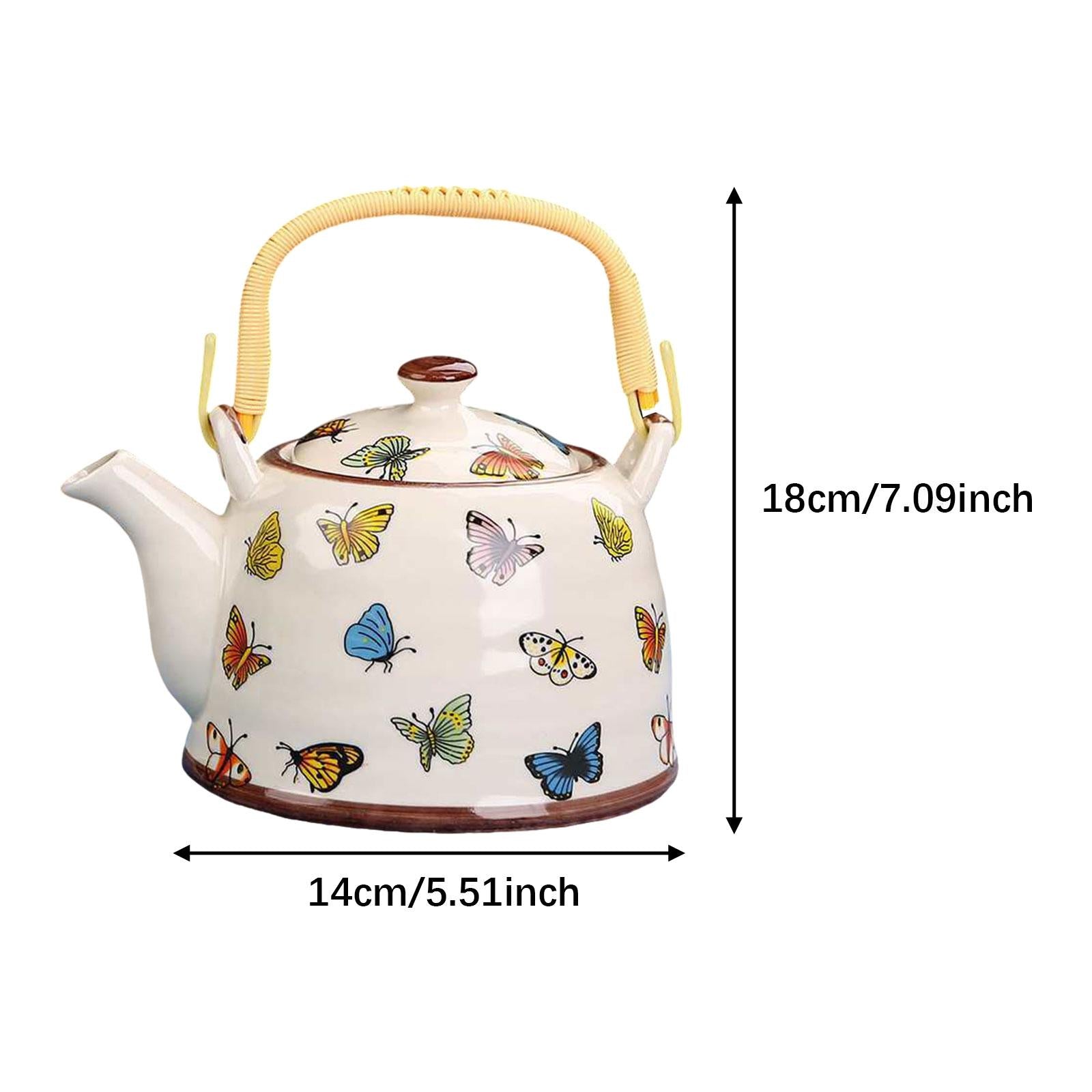 Porcelain Teapot Traditional Water Kettle for Household Outdoor Indoor Hotel butterfly
