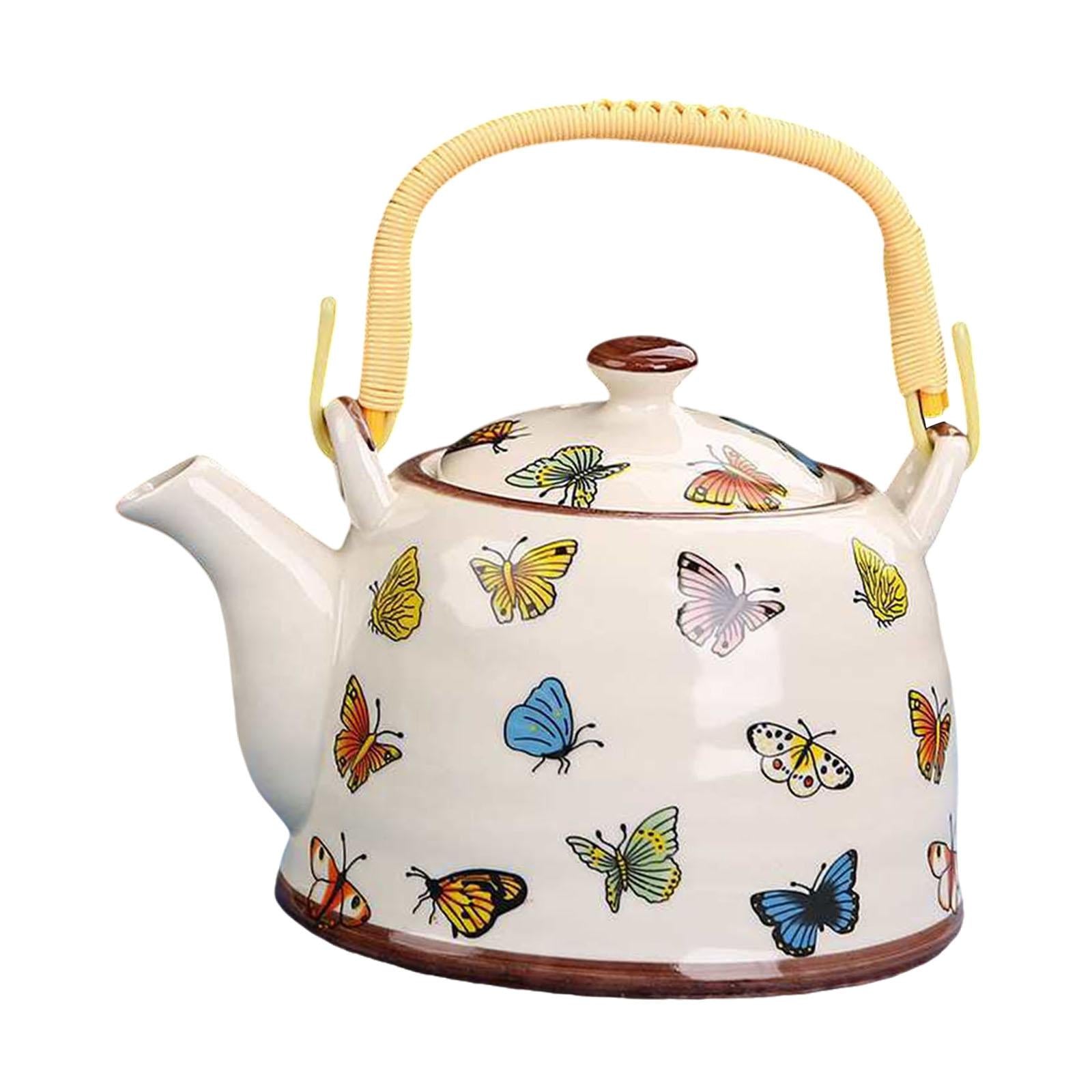 Porcelain Teapot Traditional Water Kettle for Household Outdoor Indoor Hotel butterfly