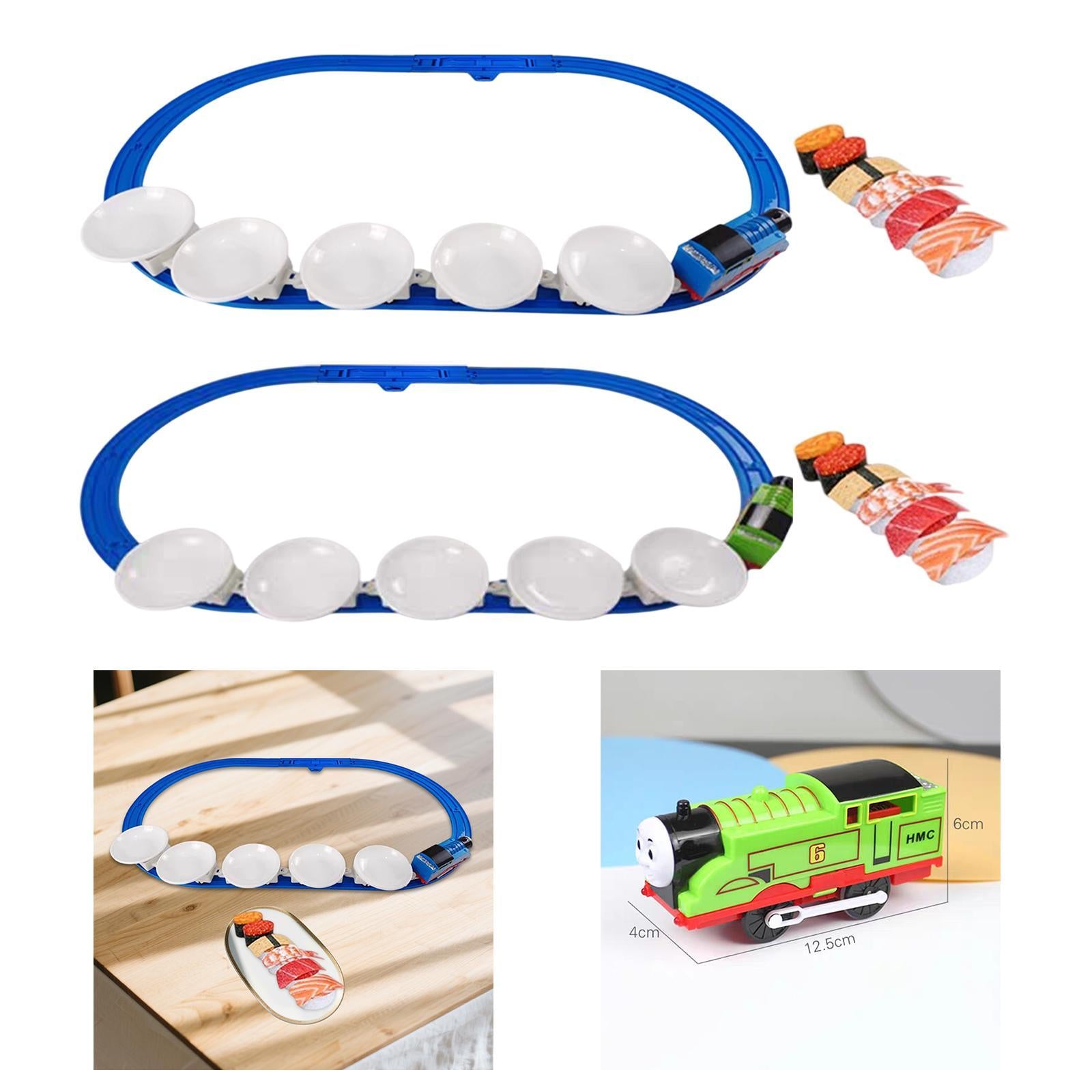Sushi Train Toys Railway Train Electric Train Toy for Party Favors Boys Girl Blue Car