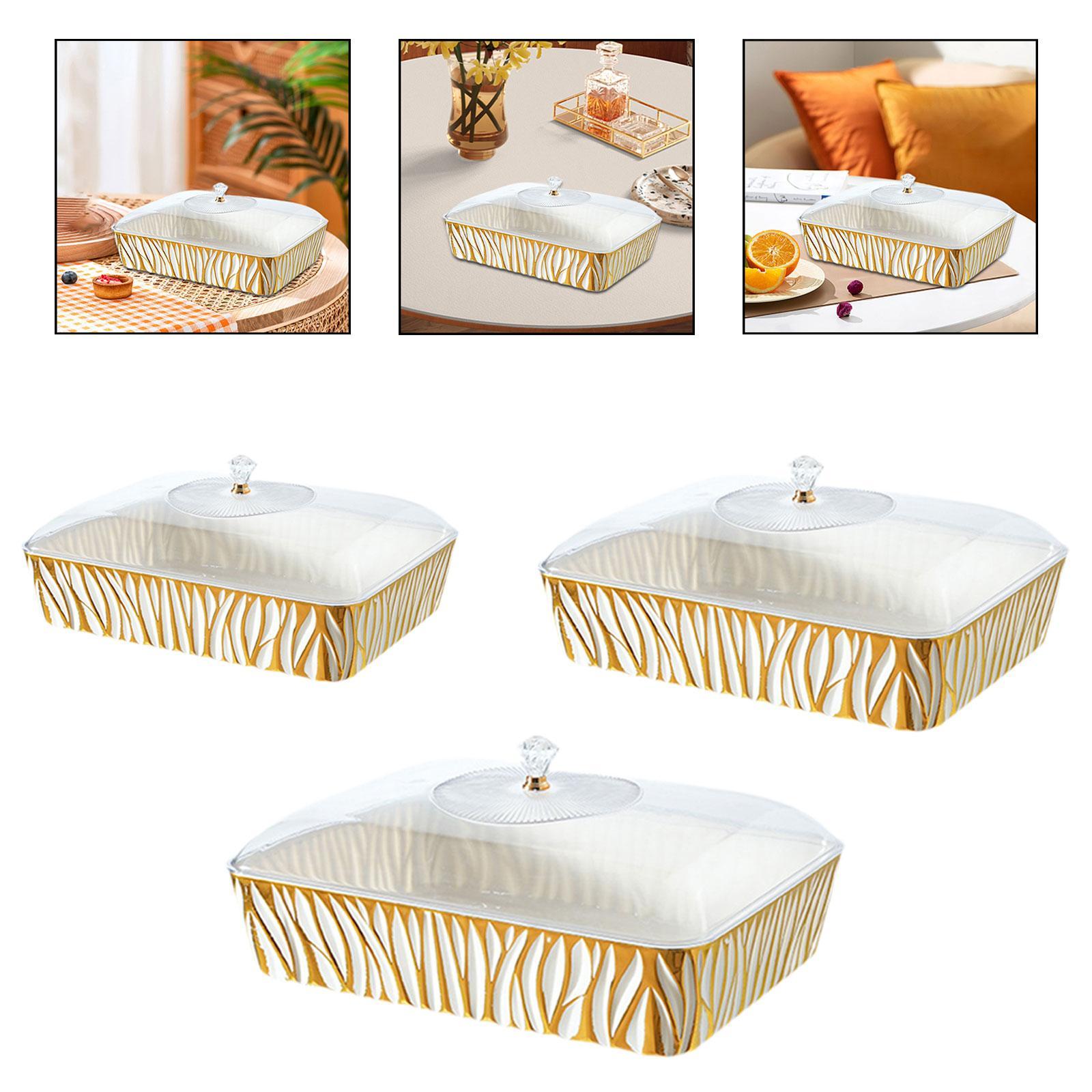 Serving Tray Display Organizer Holder Dish Cake Stand for Food Dessert Fruit 35.1cmx25.8cmx15.5cm