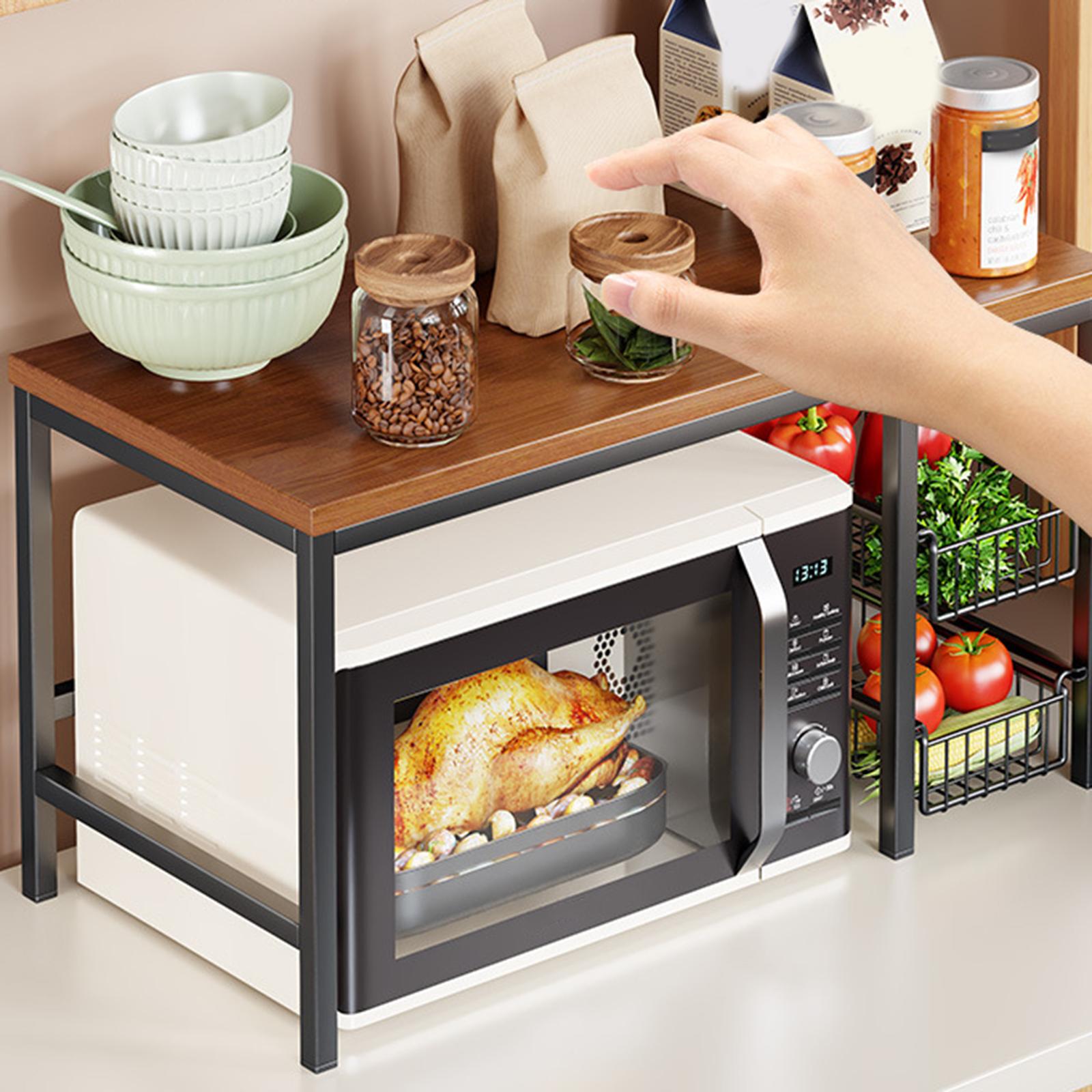 Countertop Microwave Oven Rack Kitchen Counter Top Organizer for Pantry Home S