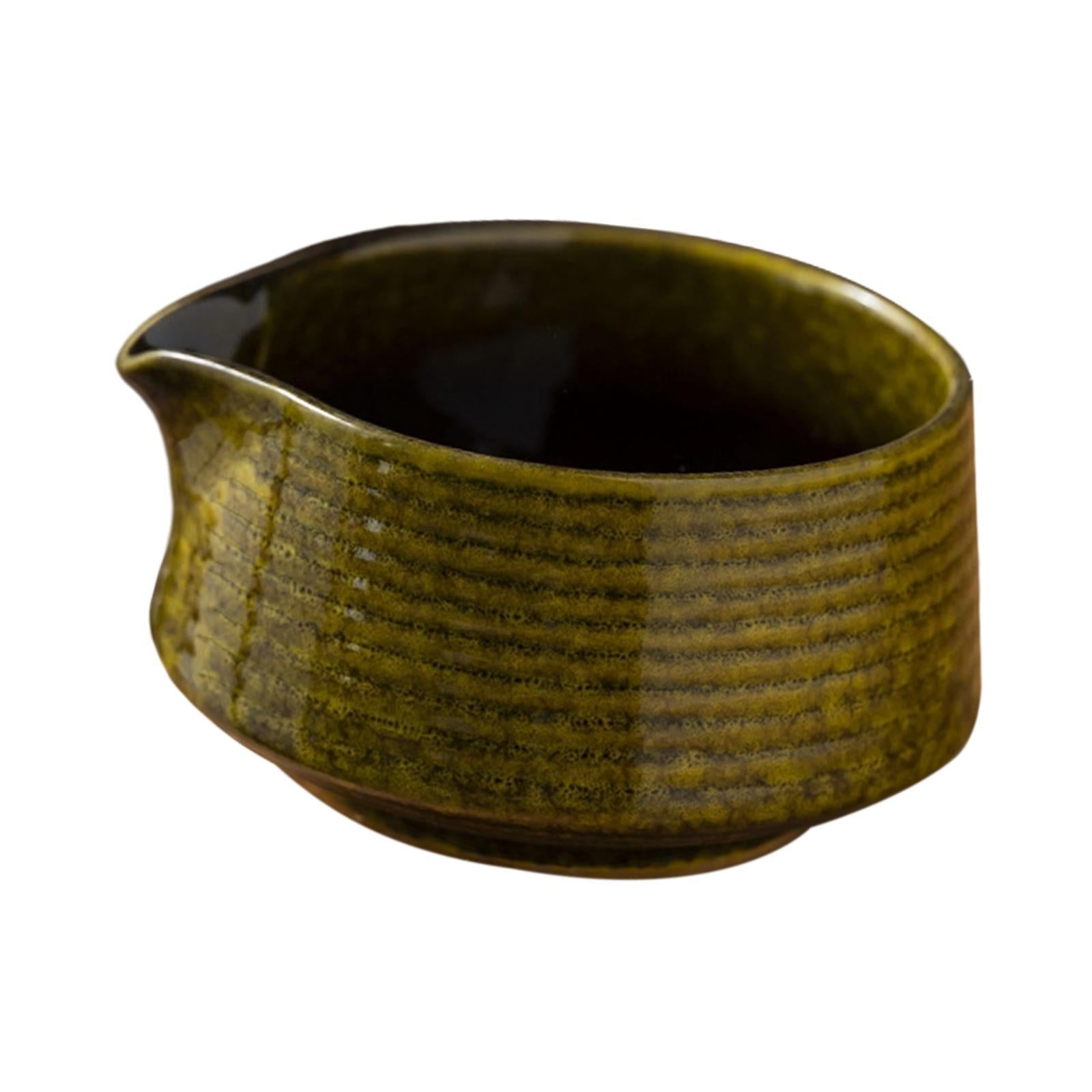 Japanese Matcha Tea Bowl Utensils Handcrafted for Tea Lovers Kitchen Tearoom Yellow