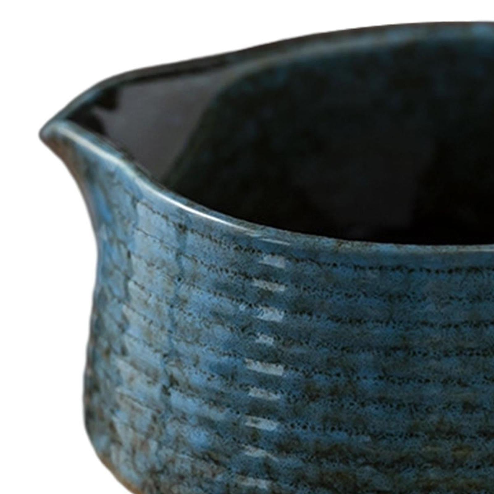 Japanese Matcha Tea Bowl Utensils Handcrafted for Tea Lovers Kitchen Tearoom Blue