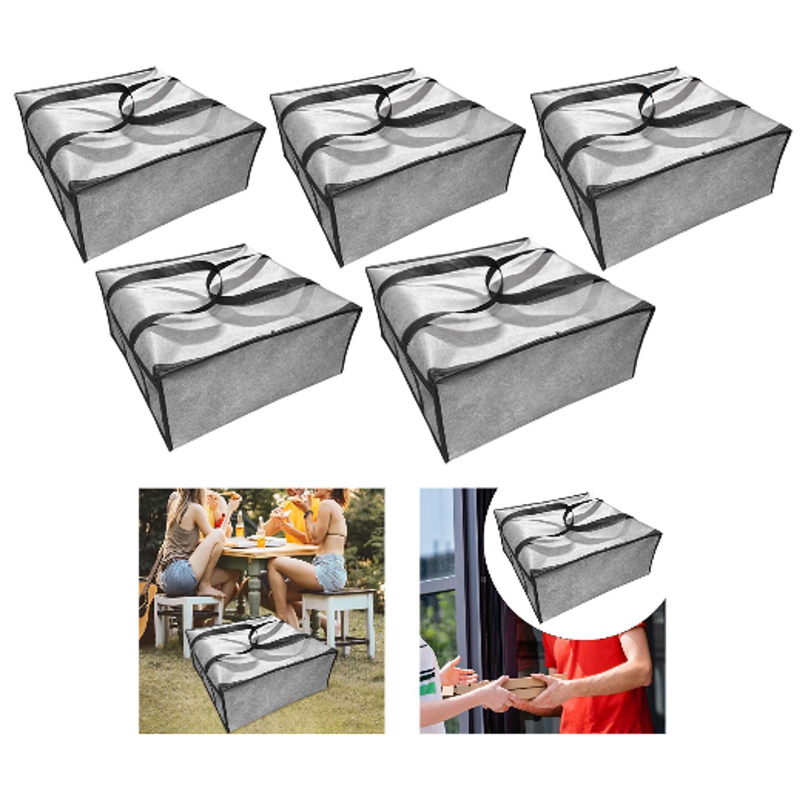 Pizza Delivery Bag Insulated Carrier Cookouts Carry Hot Cold Food Warmer Bag 40x40x15cm