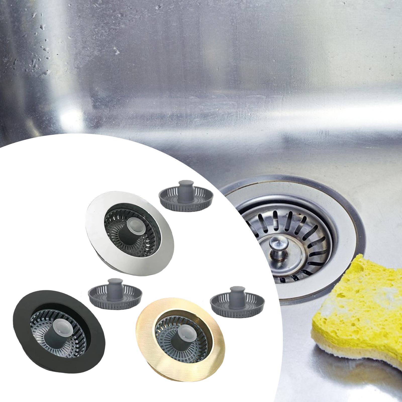 Kitchen Sink Drain Strainer Lightweight Rustproof Prevents Odor Sink Stopper silver