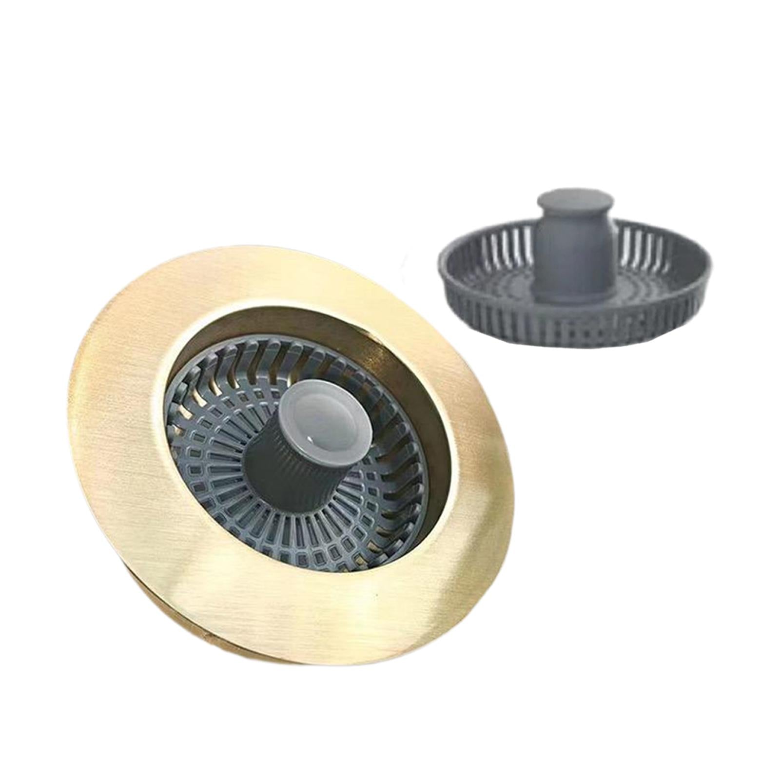 Kitchen Sink Drain Strainer Lightweight Rustproof Prevents Odor Sink Stopper golden