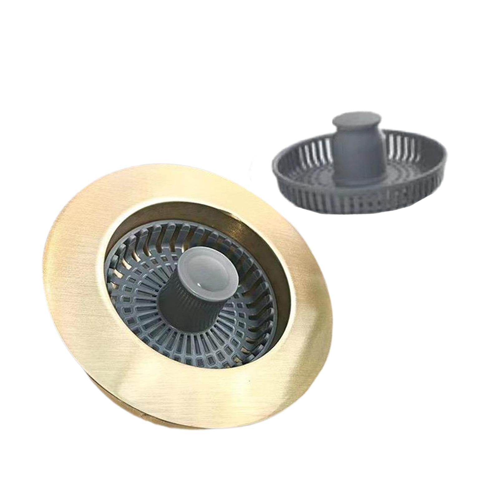 Kitchen Sink Drain Strainer Lightweight Rustproof Prevents Odor Sink Stopper golden