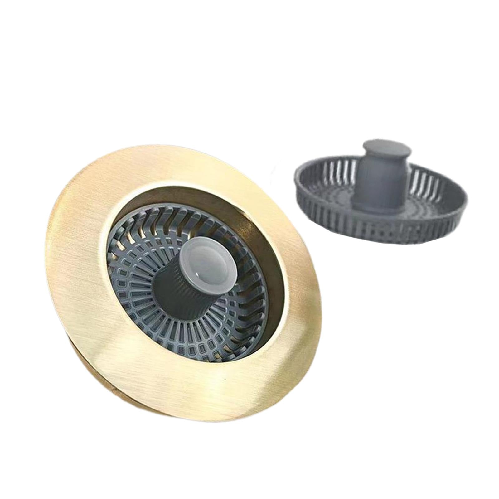 Kitchen Sink Drain Strainer Lightweight Rustproof Prevents Odor Sink Stopper golden