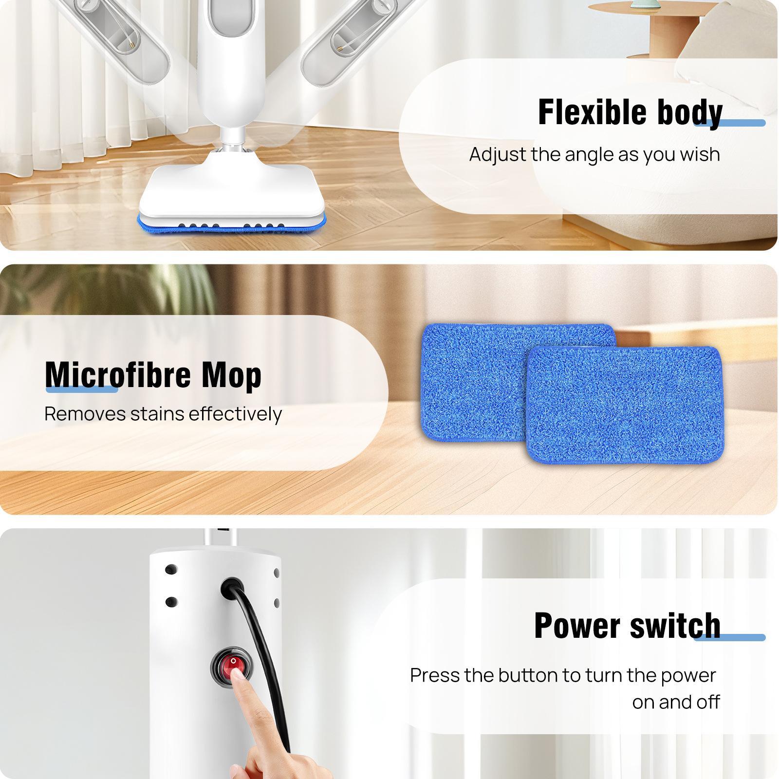 Steaming Mop EU Plug Handheld Steam Cleaner for Hardwood Floors Laminate Carpet