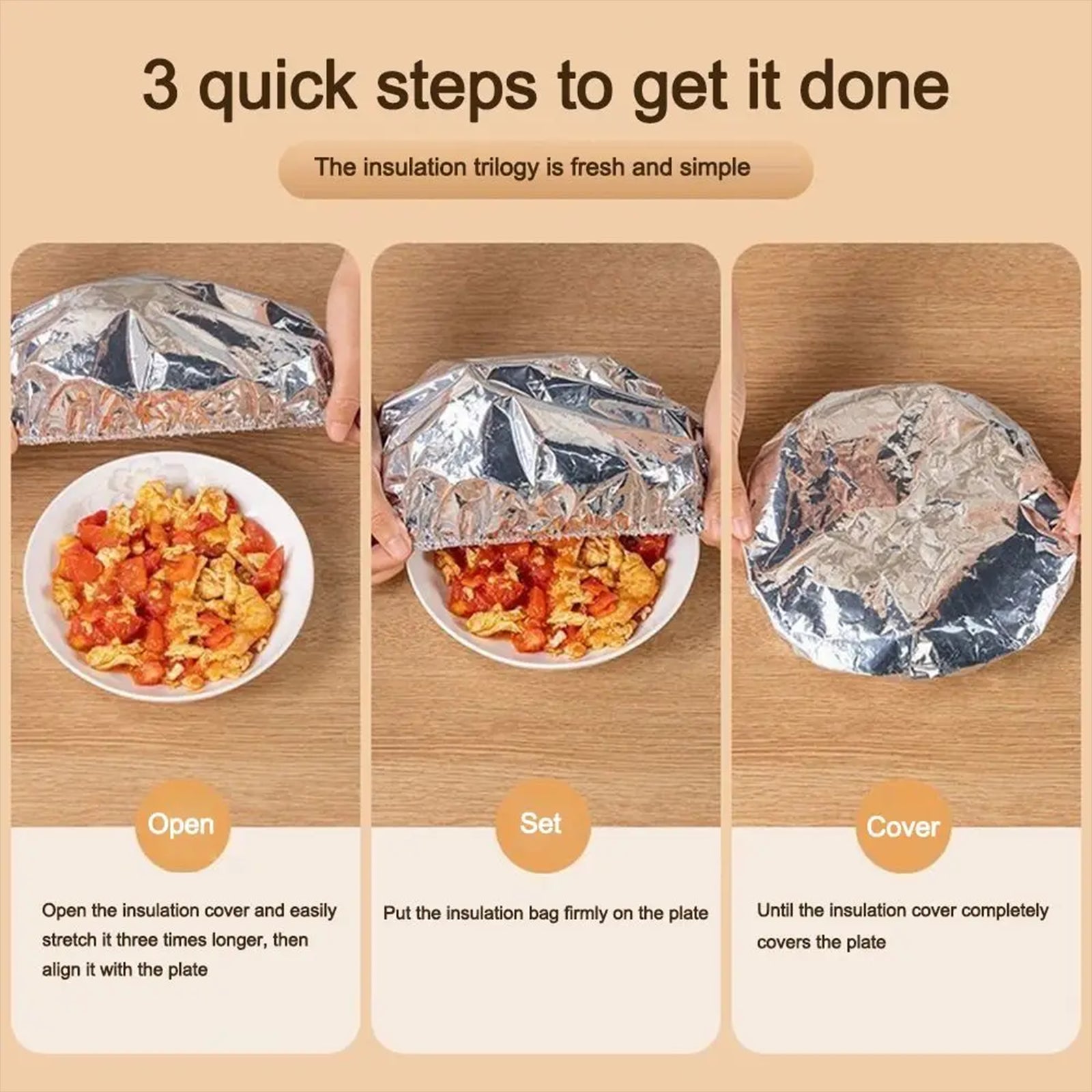 50Pcs Kitchen Heat Preservation Cover Universal Kitchen Insulated Food Cover
