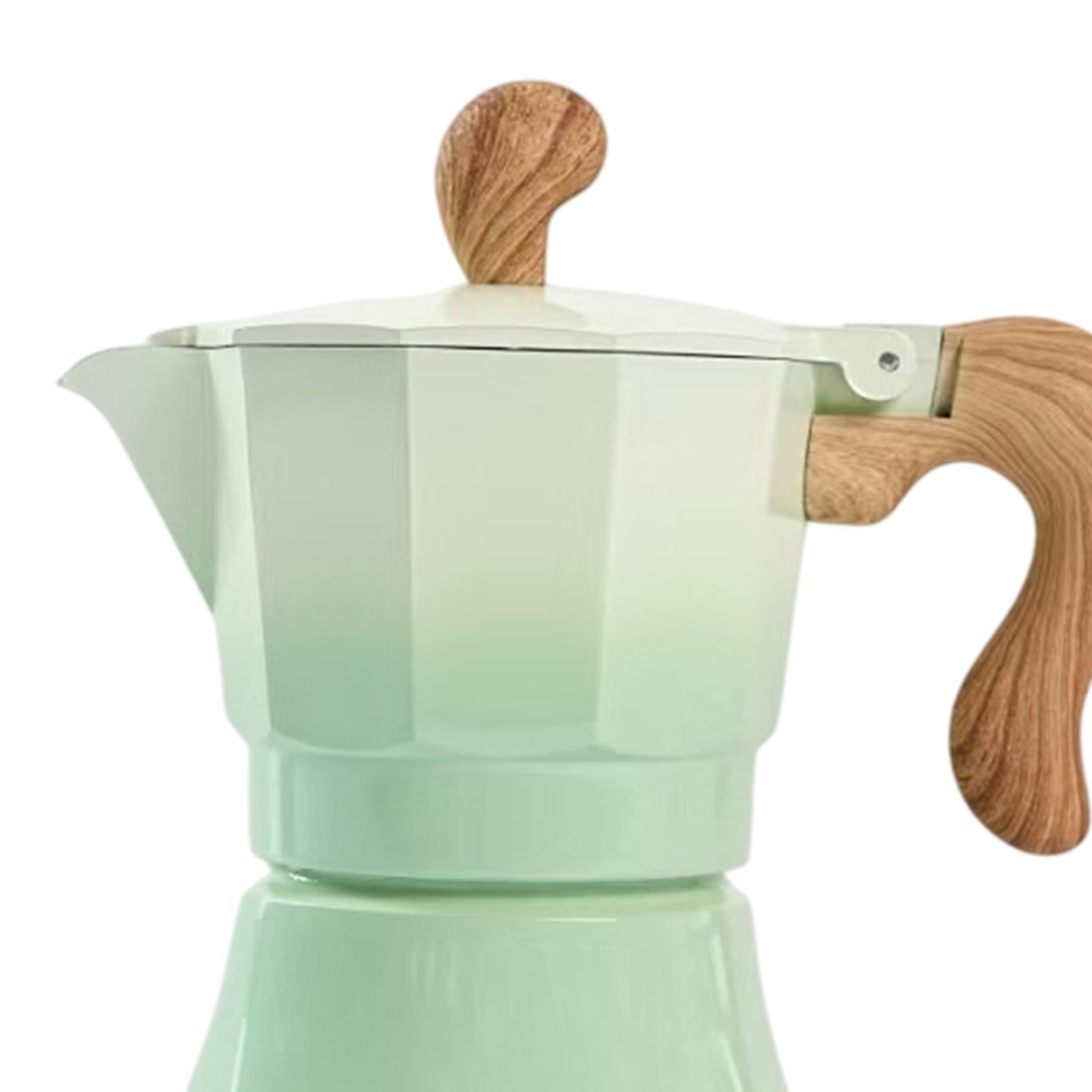 150ml Moka Pot Coffee Maker Pot for Cappuccino or Latte Sturdy Single Valve Green