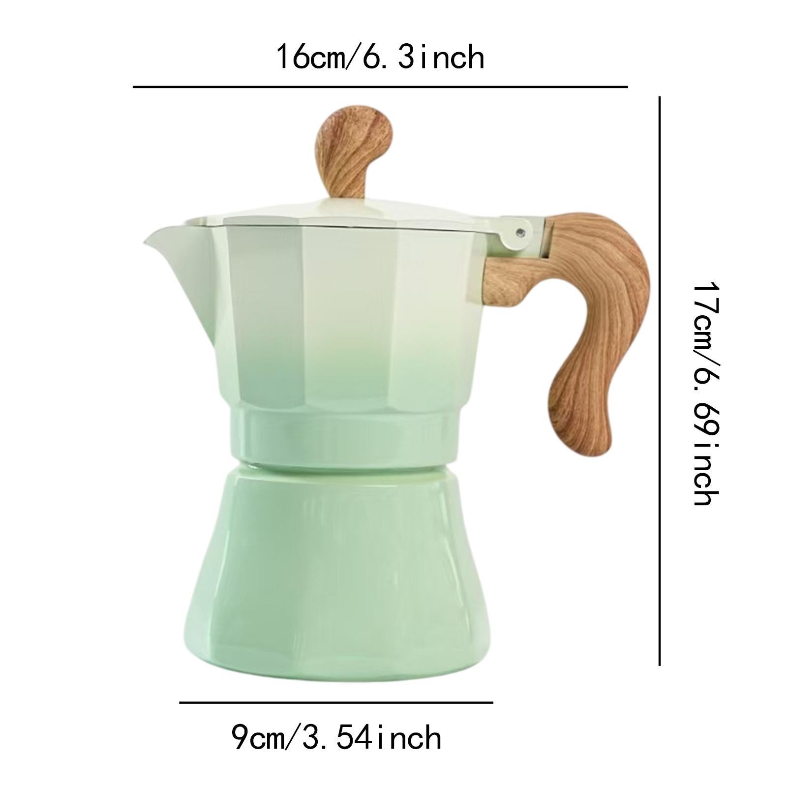 150ml Moka Pot Coffee Maker Pot for Cappuccino or Latte Sturdy Single Valve Green