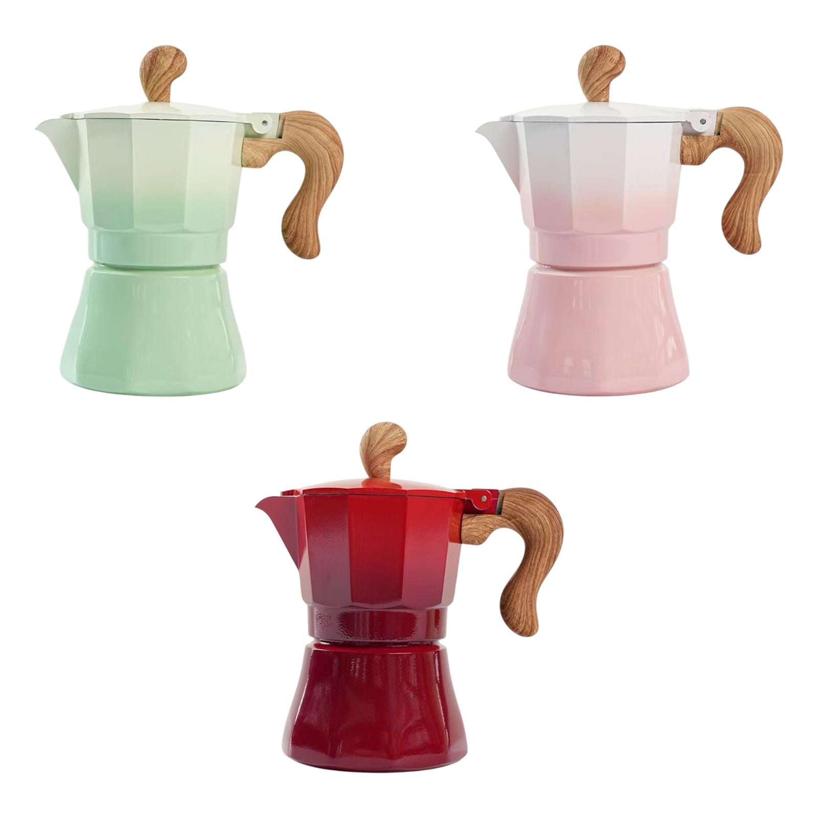 150ml Moka Pot Coffee Maker Pot for Cappuccino or Latte Sturdy Single Valve Green