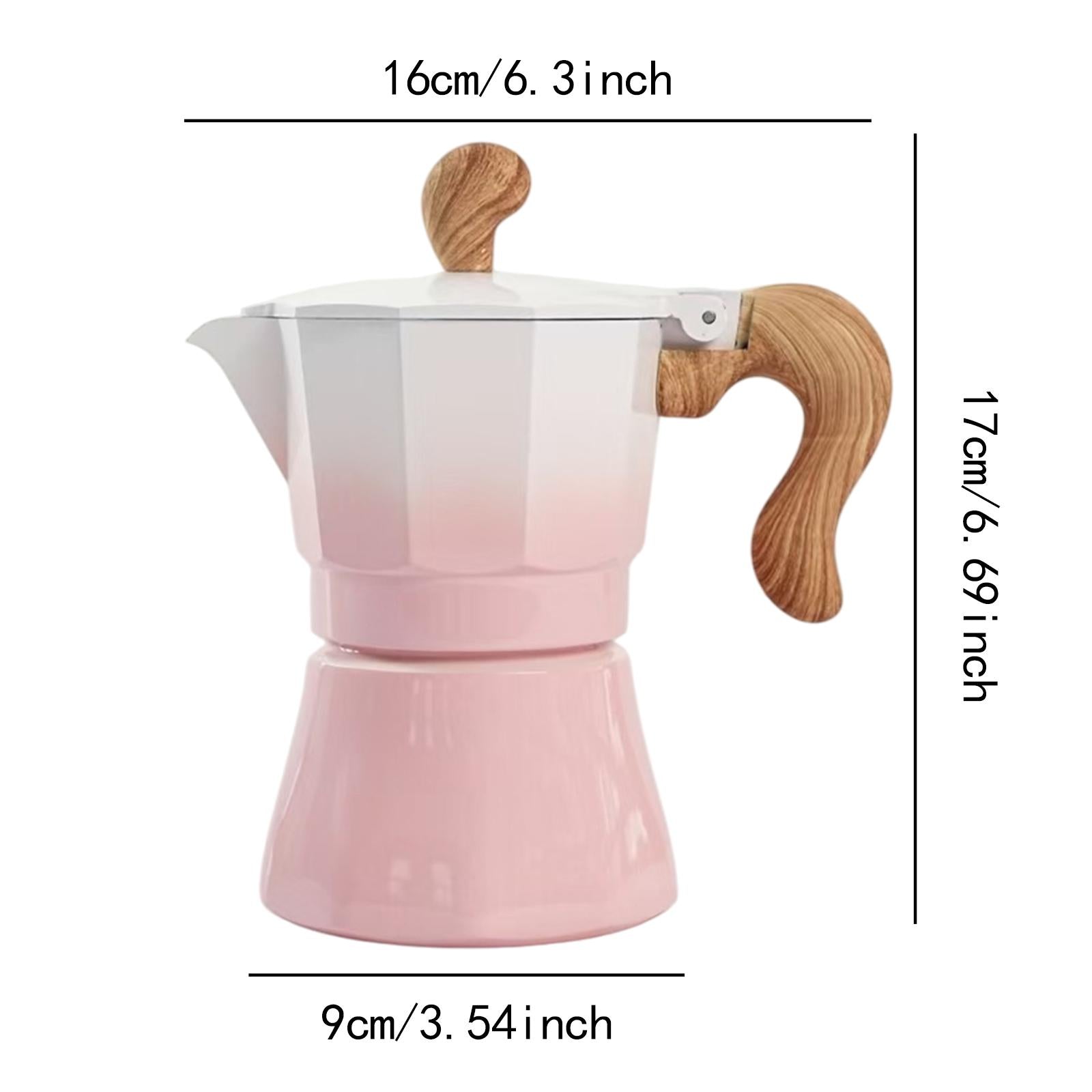 150ml Moka Pot Coffee Maker Pot for Cappuccino or Latte Sturdy Single Valve Pink