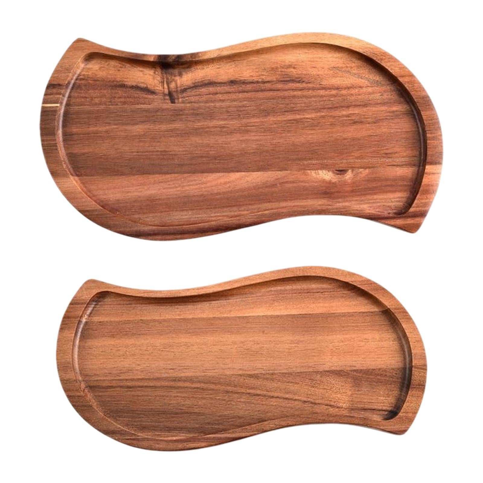 Wood Serving Tray S Shaped Dish Plate Serving Platter for Cheese Snacks S