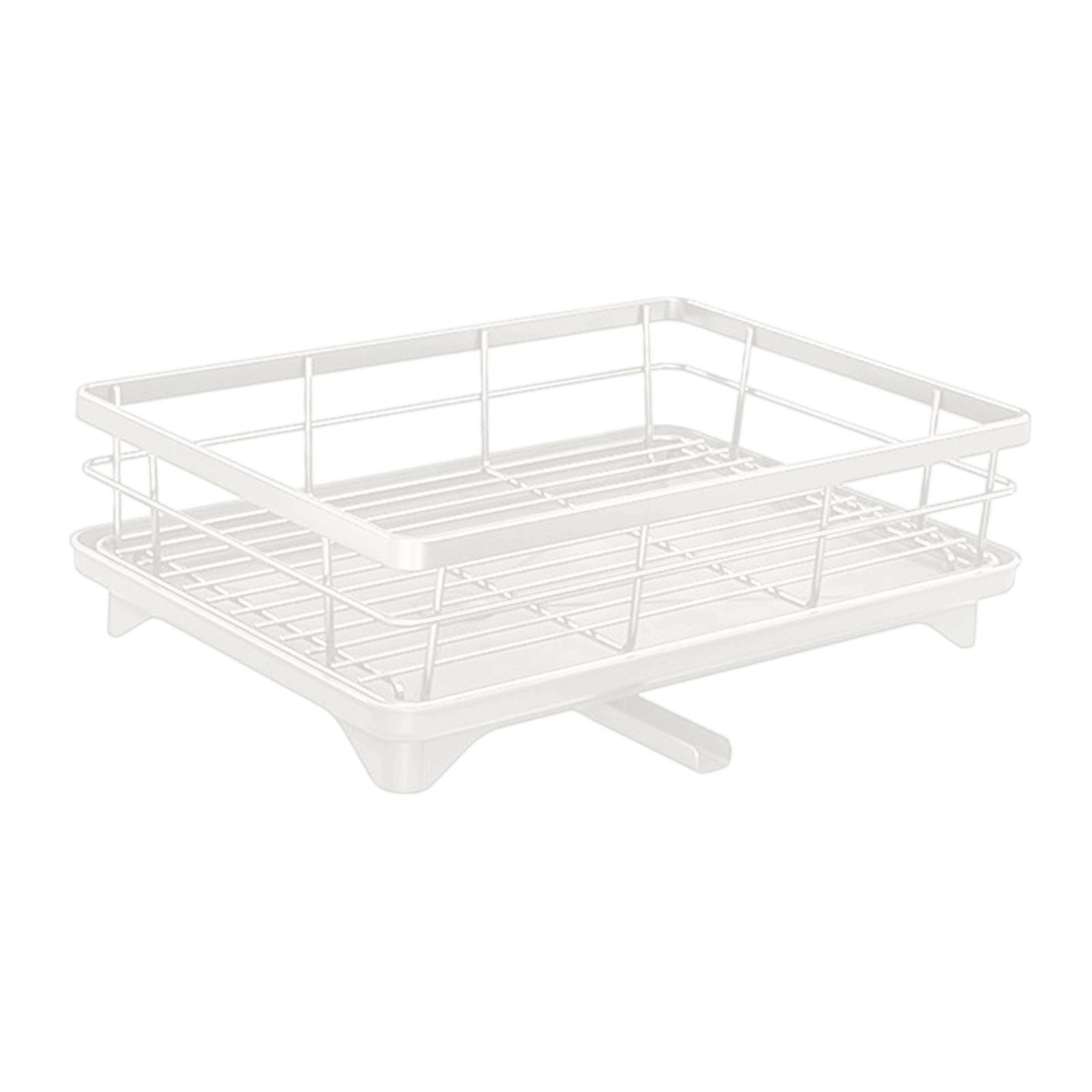 Kitchen Dish Drying Rack Sturdy Dish Storage Rack for Apartment Kitchen Home White