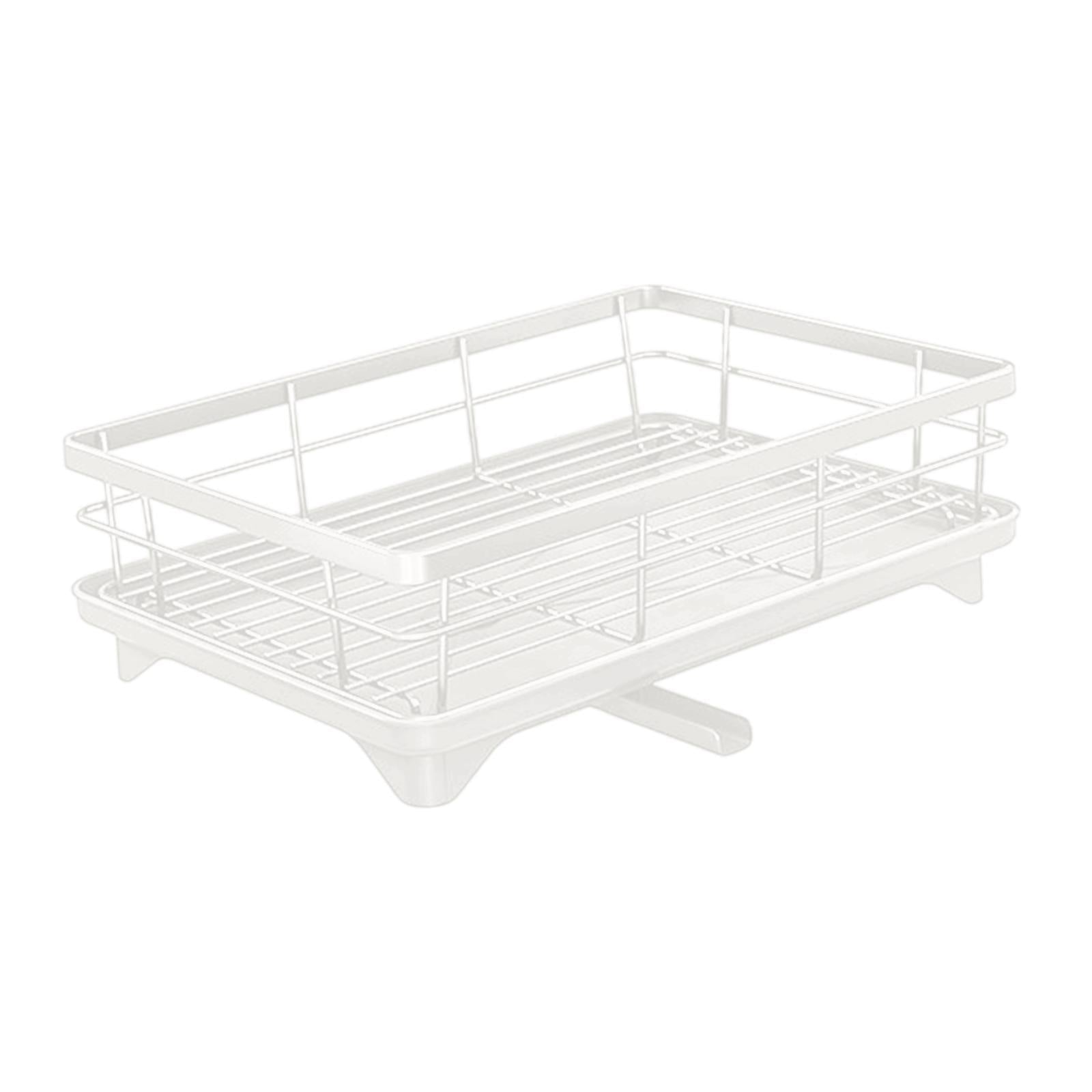 Kitchen Dish Drying Rack Sturdy Dish Storage Rack for Apartment Kitchen Home White