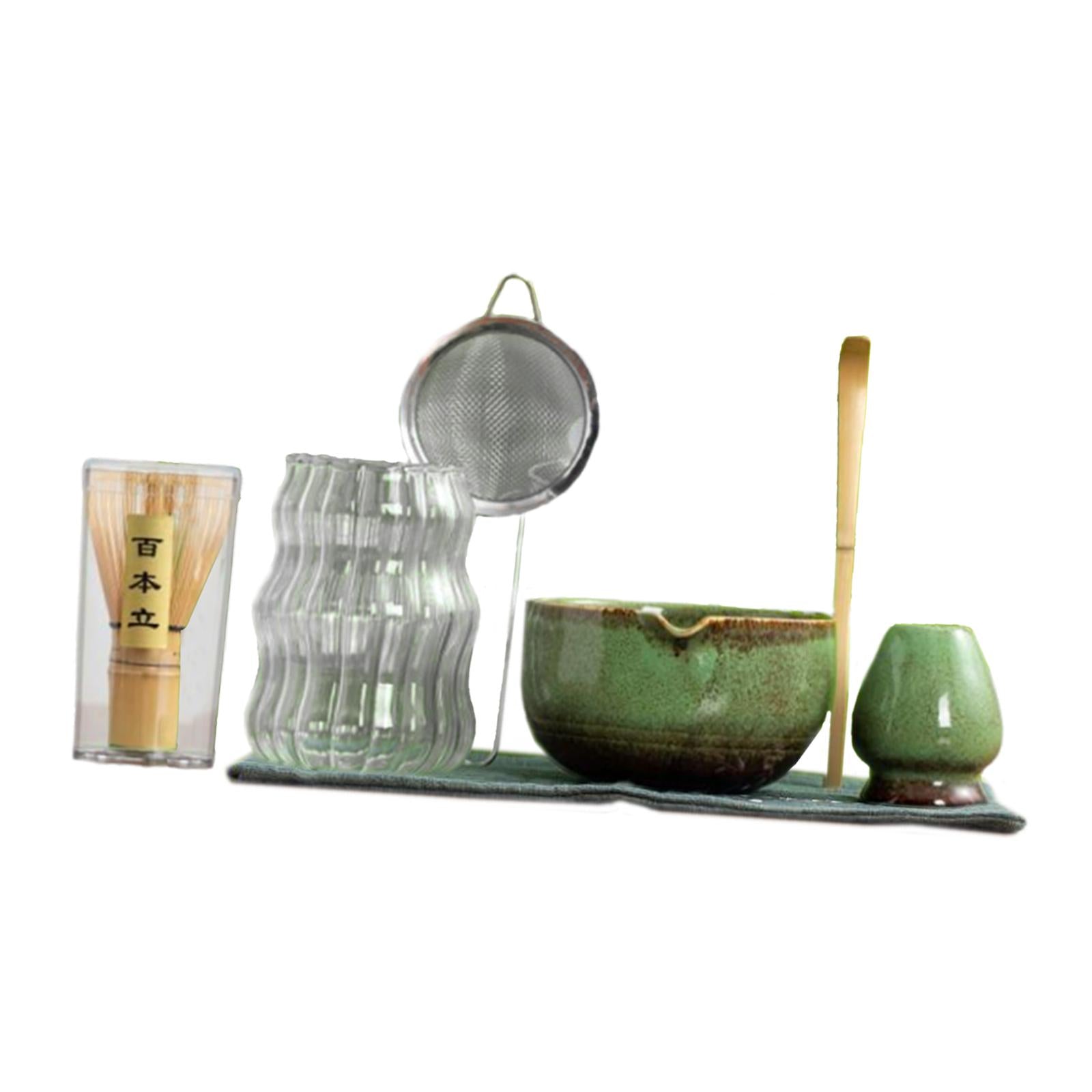 Matcha Tea Set Sturdy Whisk Holder Porcelain Tea Bowl Matcha Bowl with Spout
