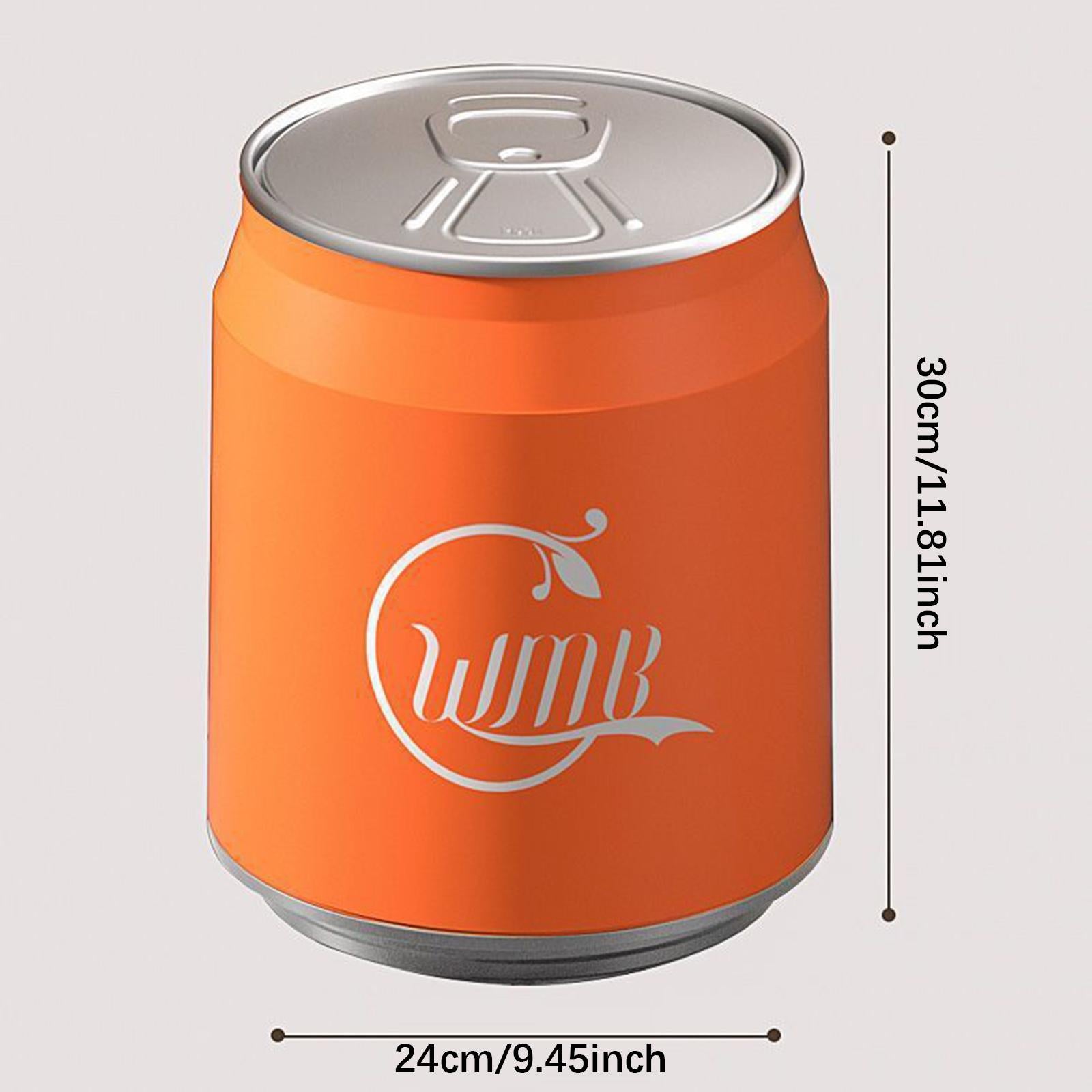 Cola Can Shape Rubbish Container Small Kitchen Wastebasket for Office Toilet Orange