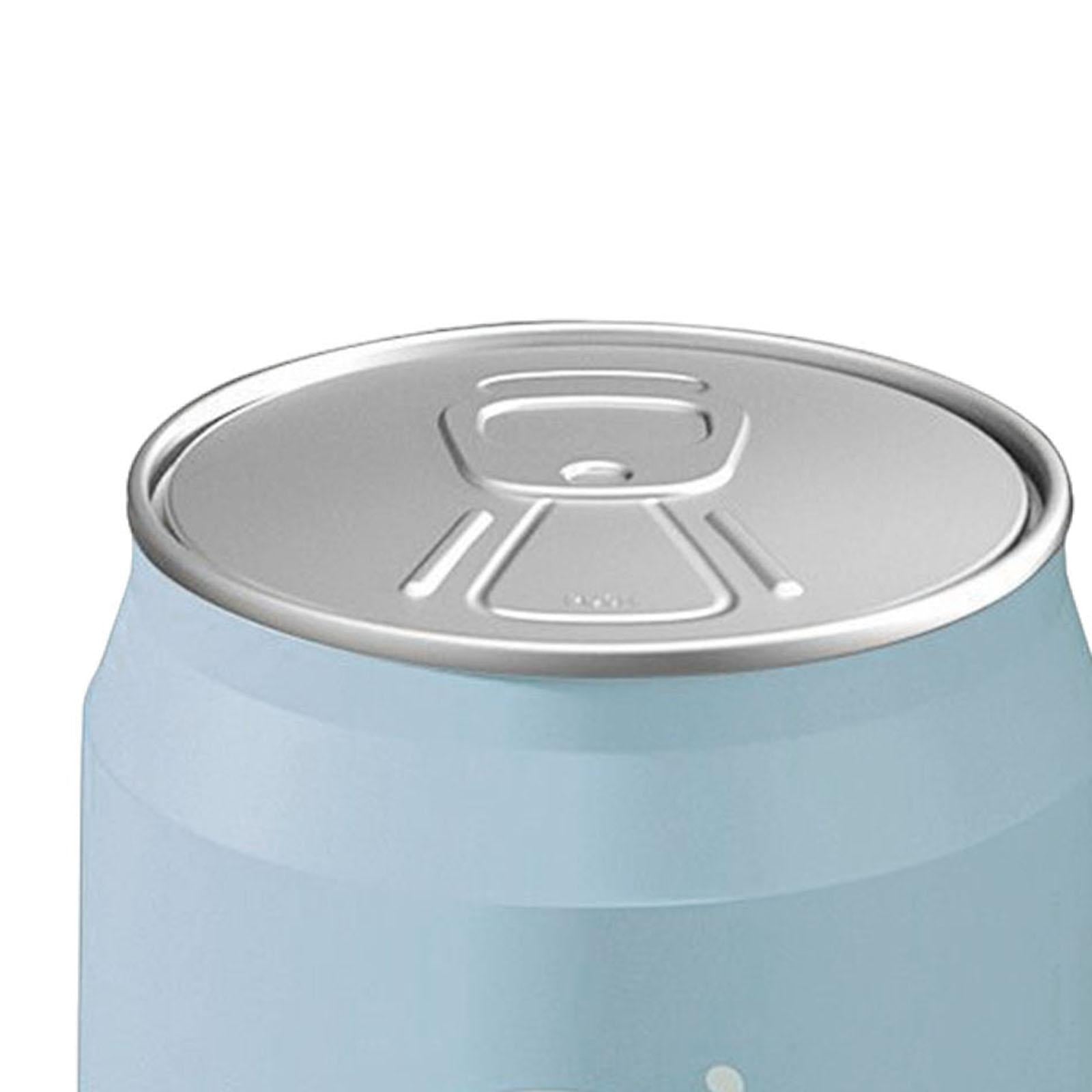 Cola Can Shape Rubbish Container Small Kitchen Wastebasket for Office Toilet Blue with Wheel