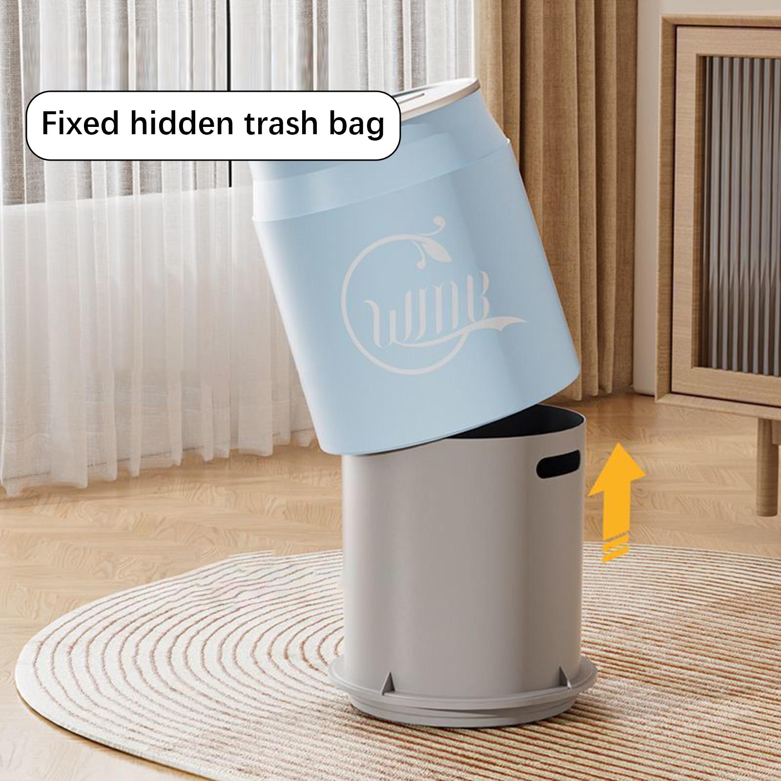 Cola Can Shape Rubbish Container Small Kitchen Wastebasket for Office Toilet Blue with Wheel