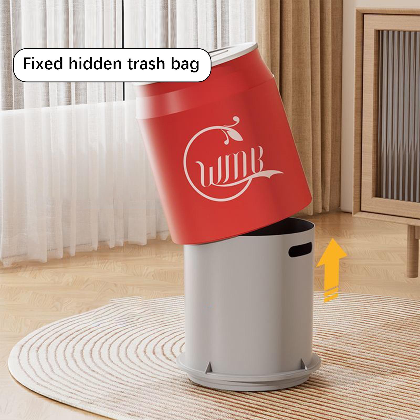 Cola Can Shape Rubbish Container Small Kitchen Wastebasket for Office Toilet Red with Wheel