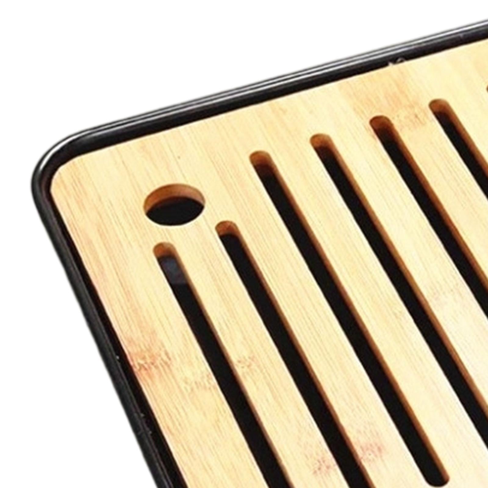 Bamboo Kung Fu Tea Tray Water Storage Mini Tea Ceremony for Household Office black