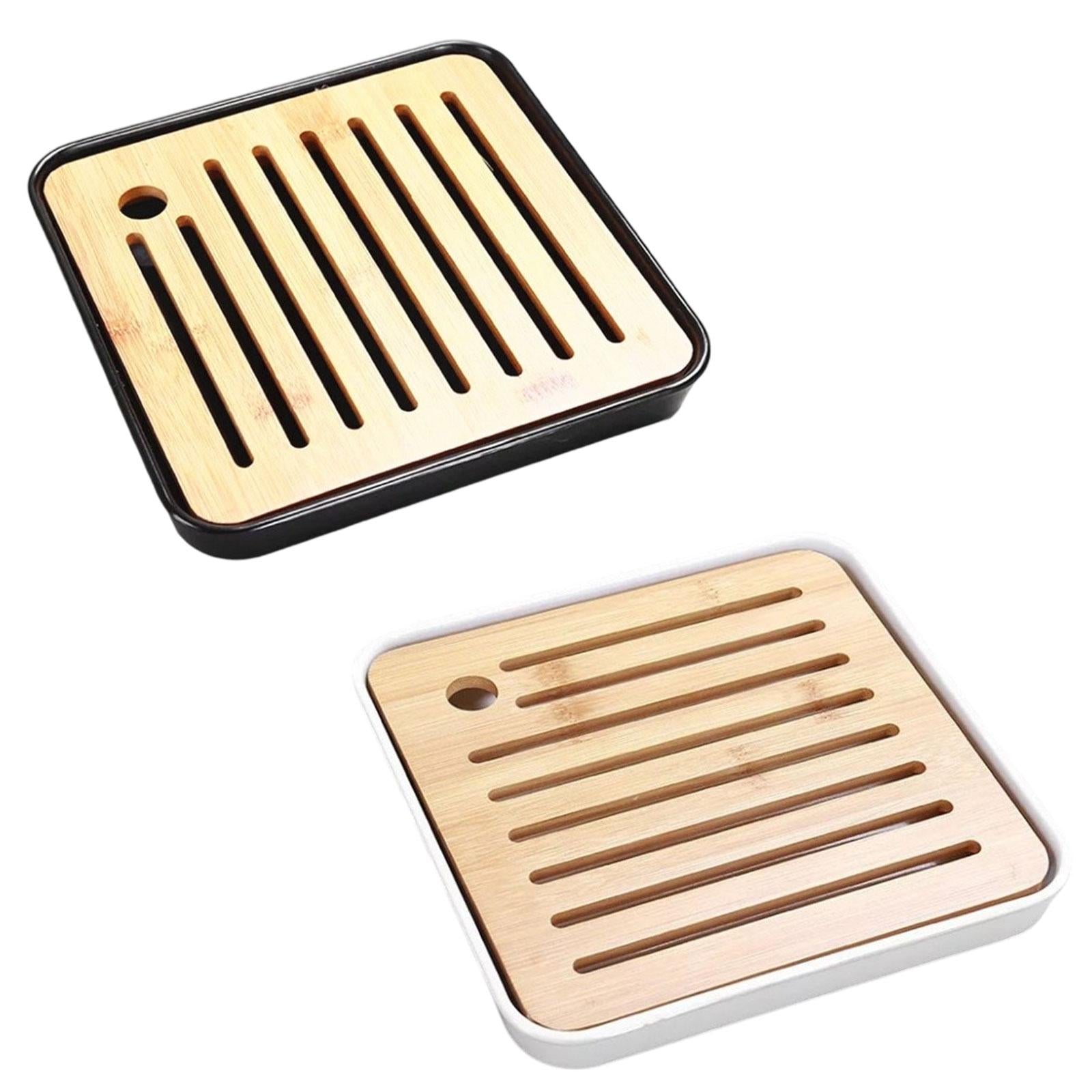 Bamboo Kung Fu Tea Tray Water Storage Mini Tea Ceremony for Household Office black