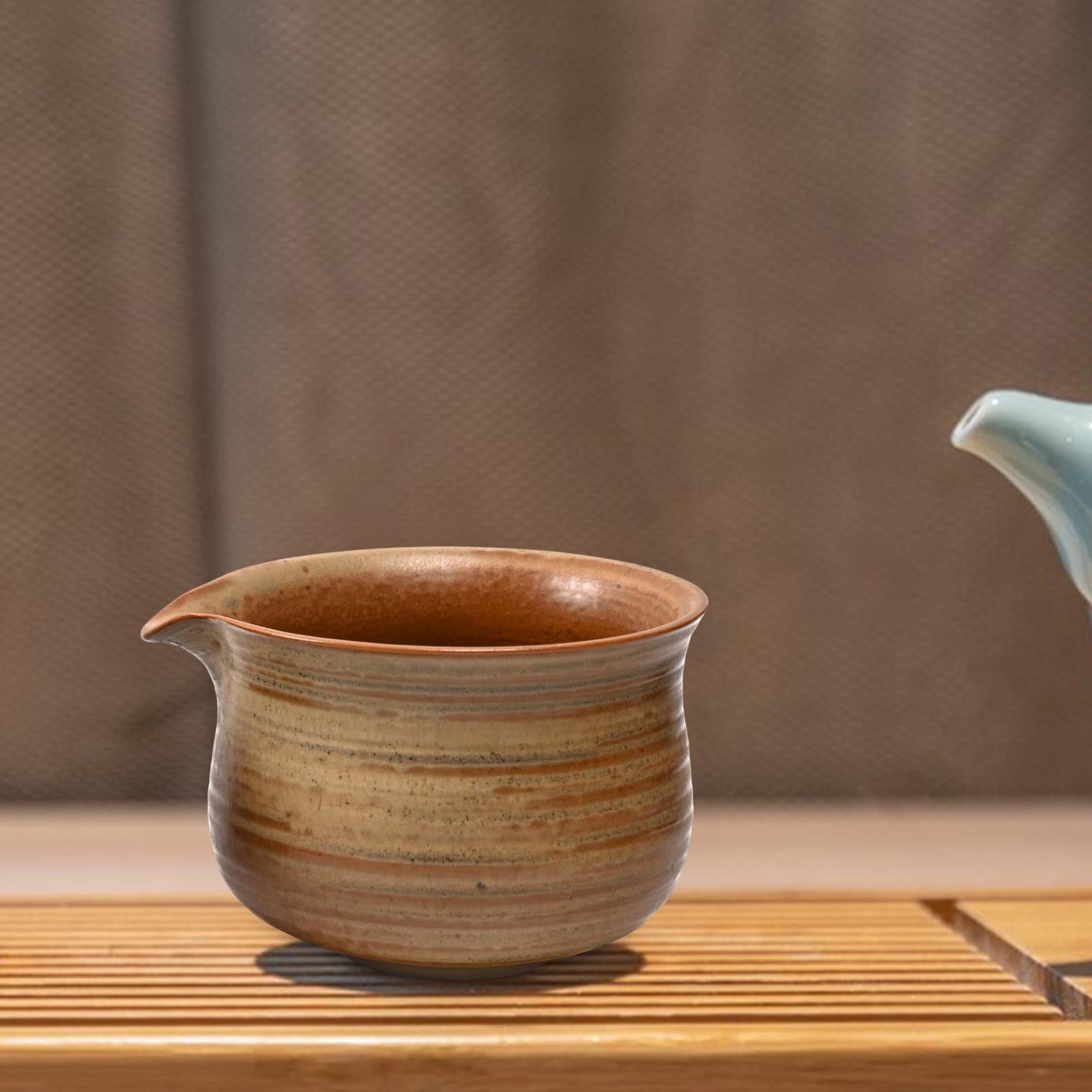 Ceramic Matcha Bowl Gift Porcelain Tea Bowl for Kitchen Tea Room Living Room Retro Design Yellow