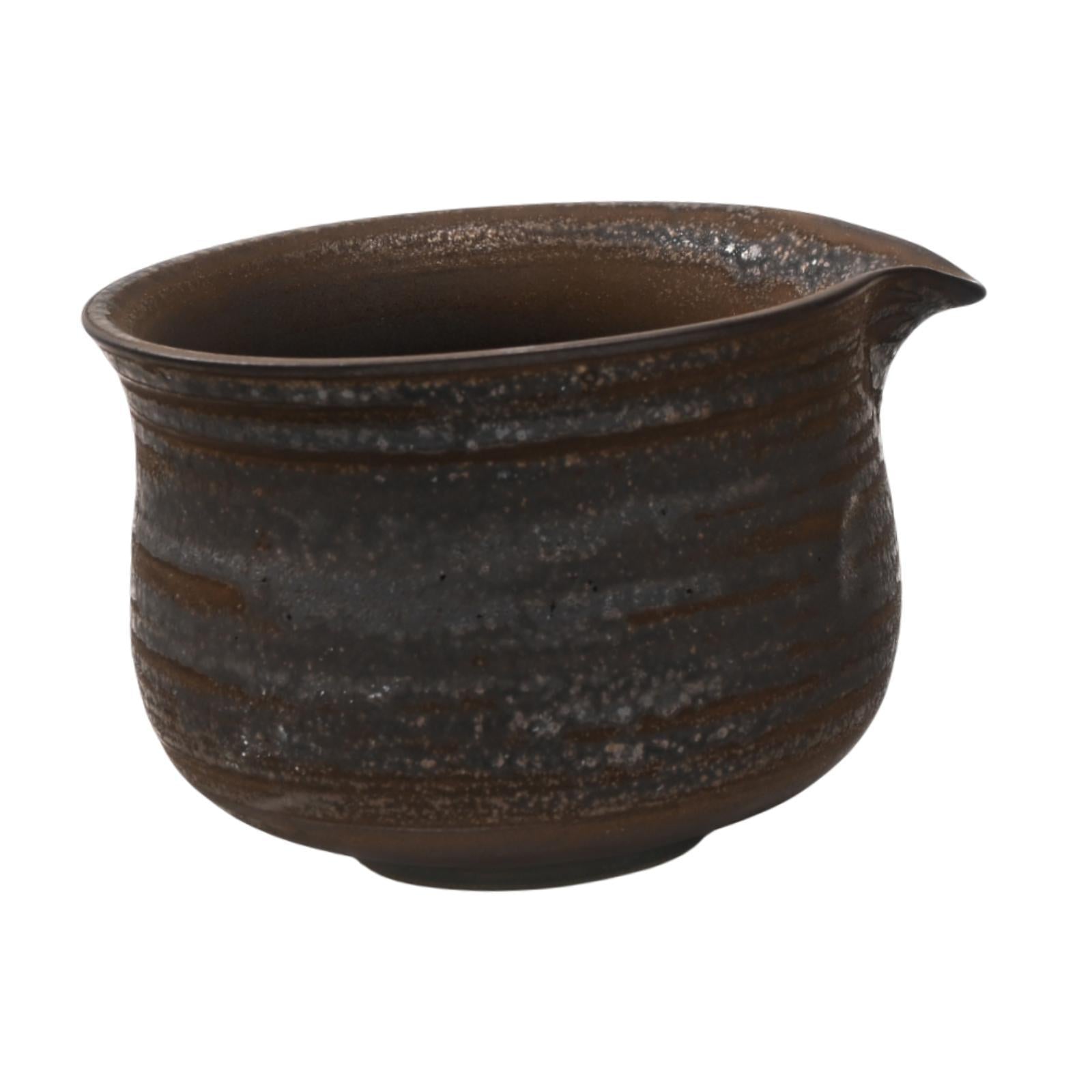 Ceramic Matcha Bowl Gift Porcelain Tea Bowl for Kitchen Tea Room Living Room Retro Design Black