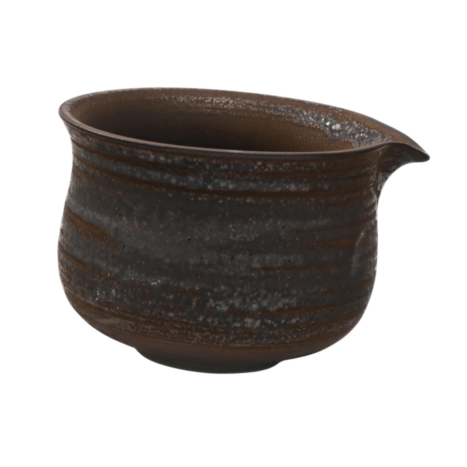 Ceramic Matcha Bowl Gift Porcelain Tea Bowl for Kitchen Tea Room Living Room Retro Design Black