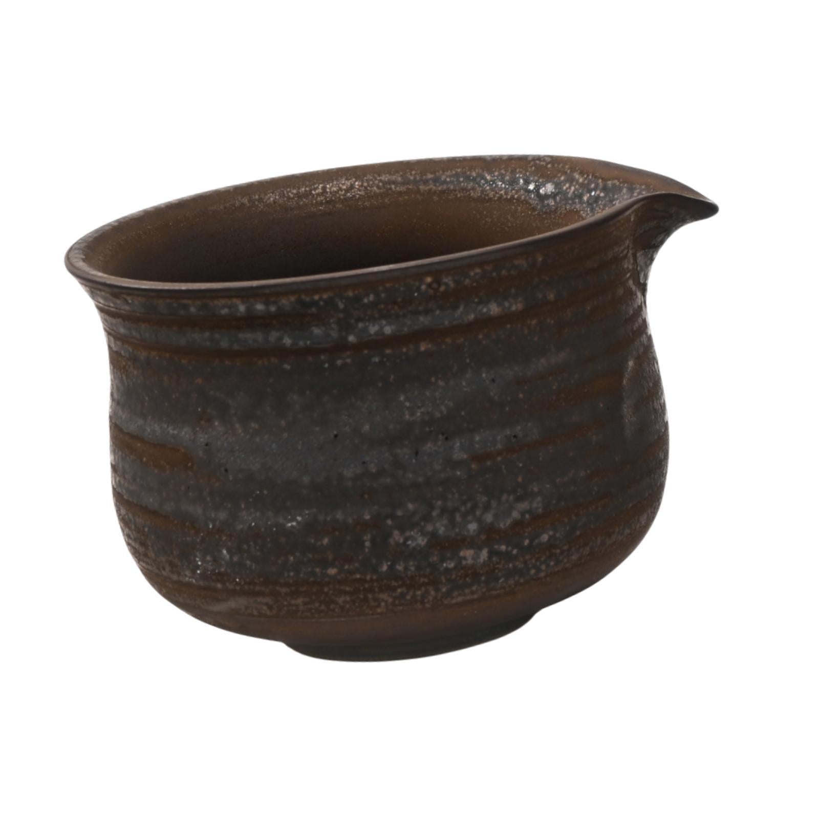 Ceramic Matcha Bowl Gift Porcelain Tea Bowl for Kitchen Tea Room Living Room Retro Design Black