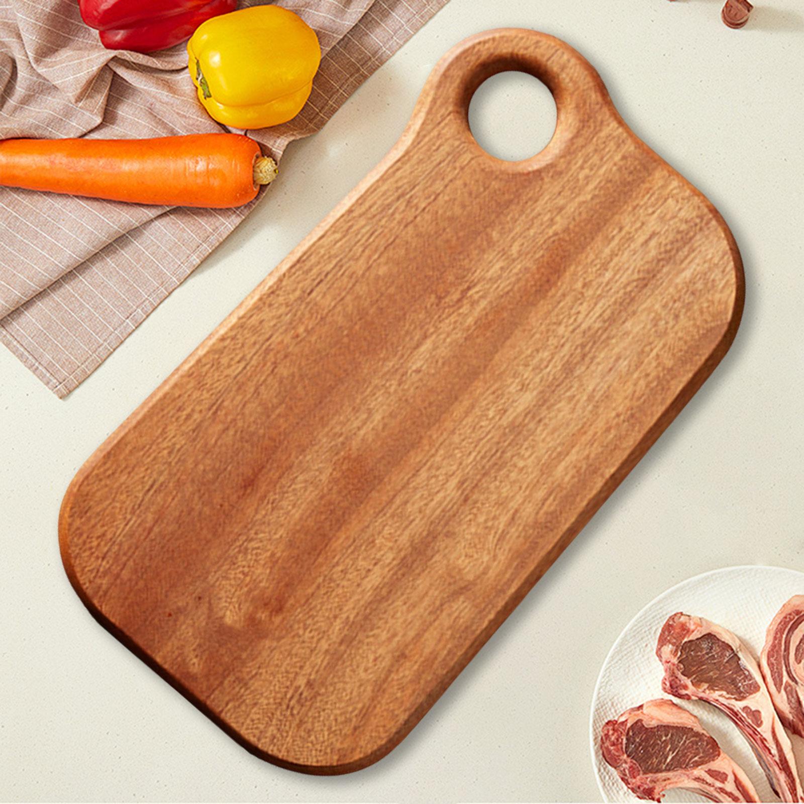Wood Cutting Board Heavy Duty Serving Tray for Bread Carving Meat Vegetables large round hole