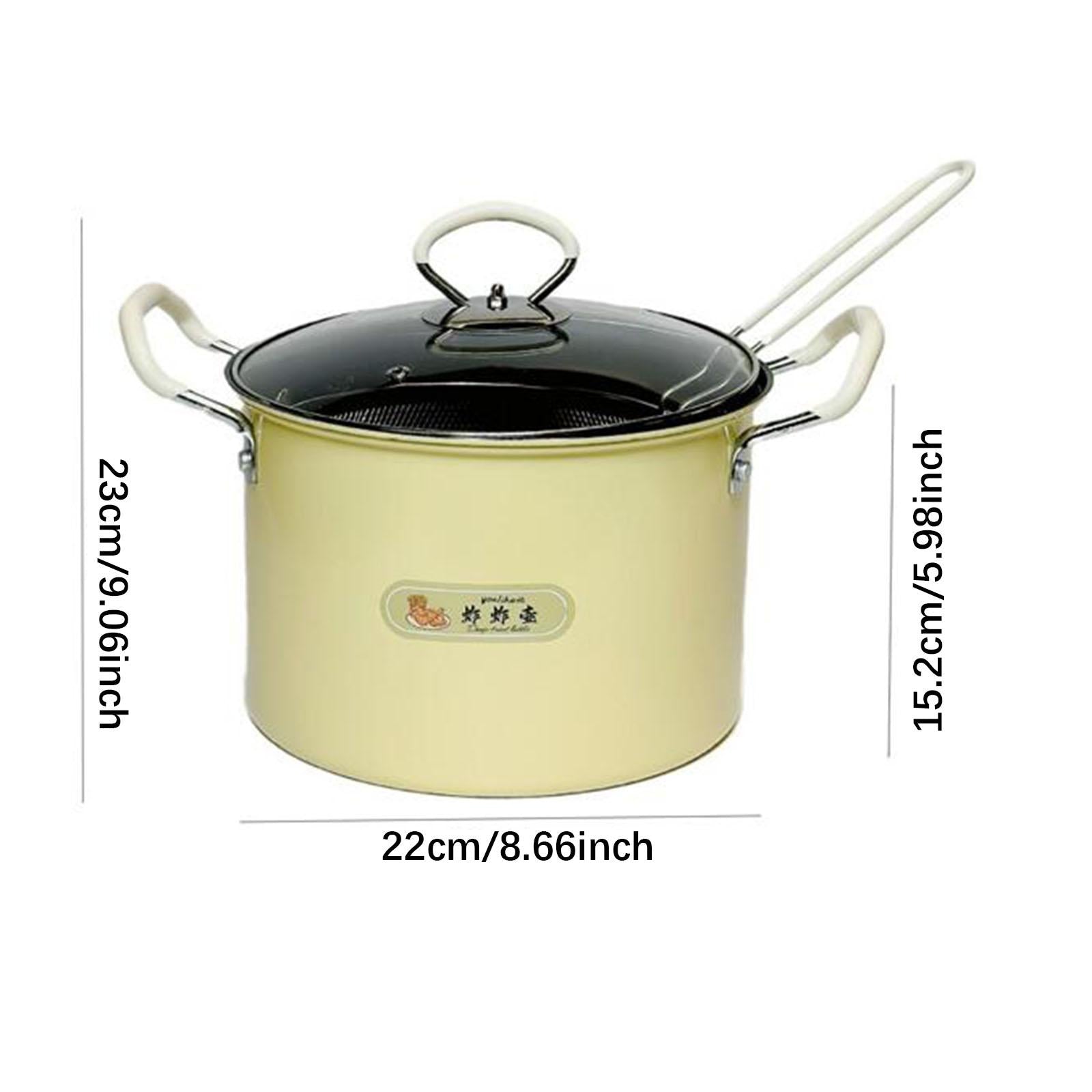 Deep Fryer Pot Practical Easy to Clean Deep Fry Pan for Camping Home Outdoor Yellow