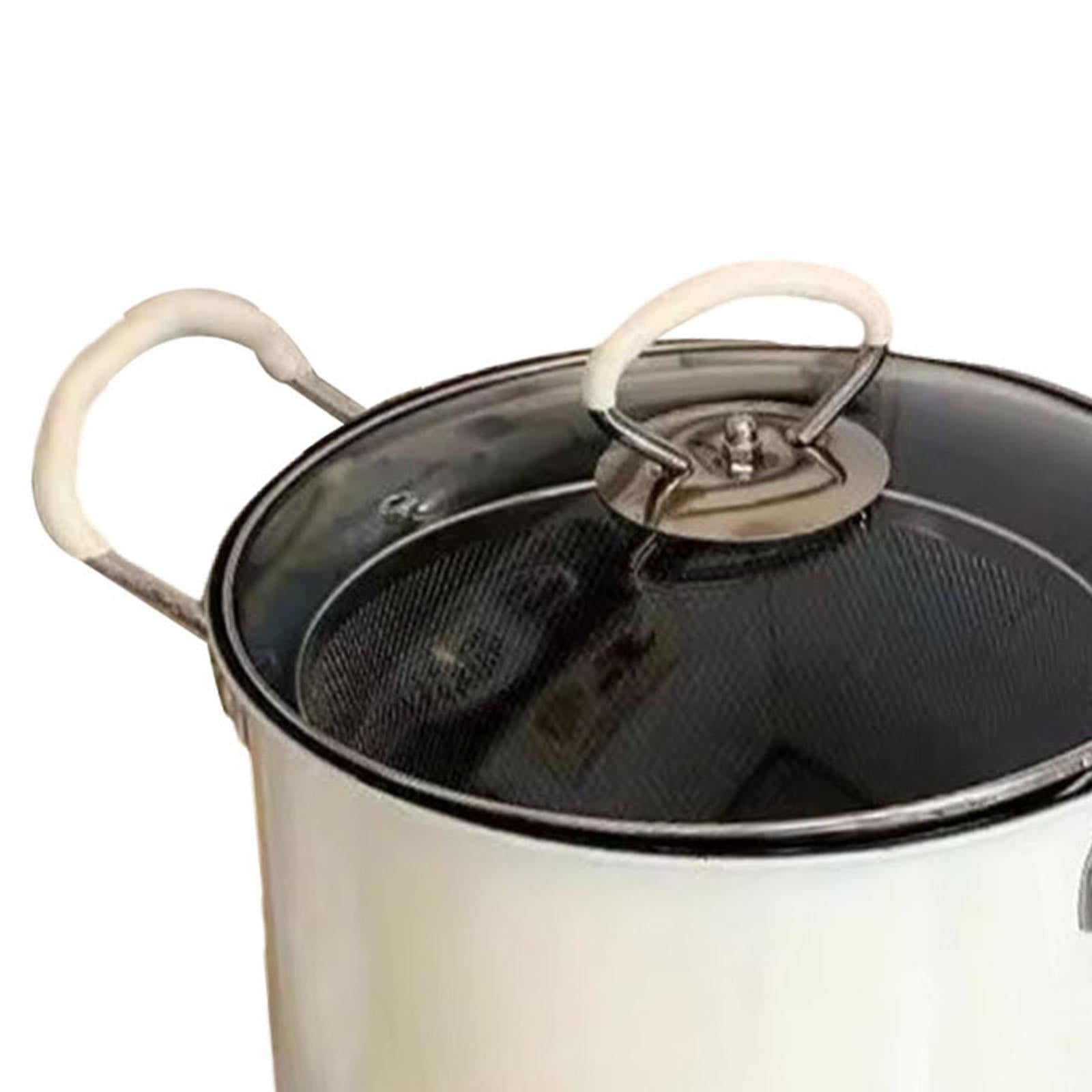 Deep Fryer Pot Practical Easy to Clean Deep Fry Pan for Camping Home Outdoor White