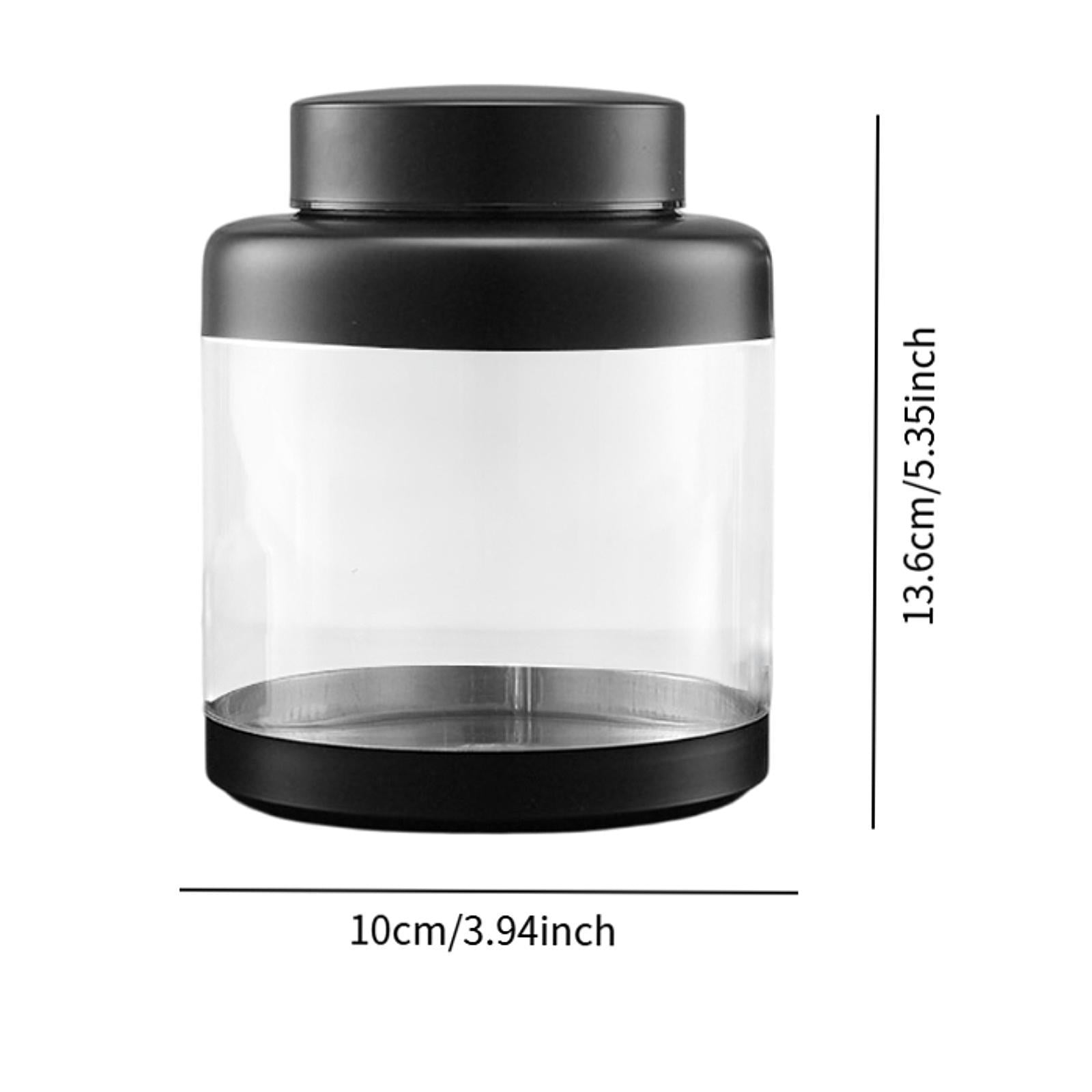 Airtight Storage Jar with Lid Sealed Clear Can for Sugar Dried Fruits Cookie Black