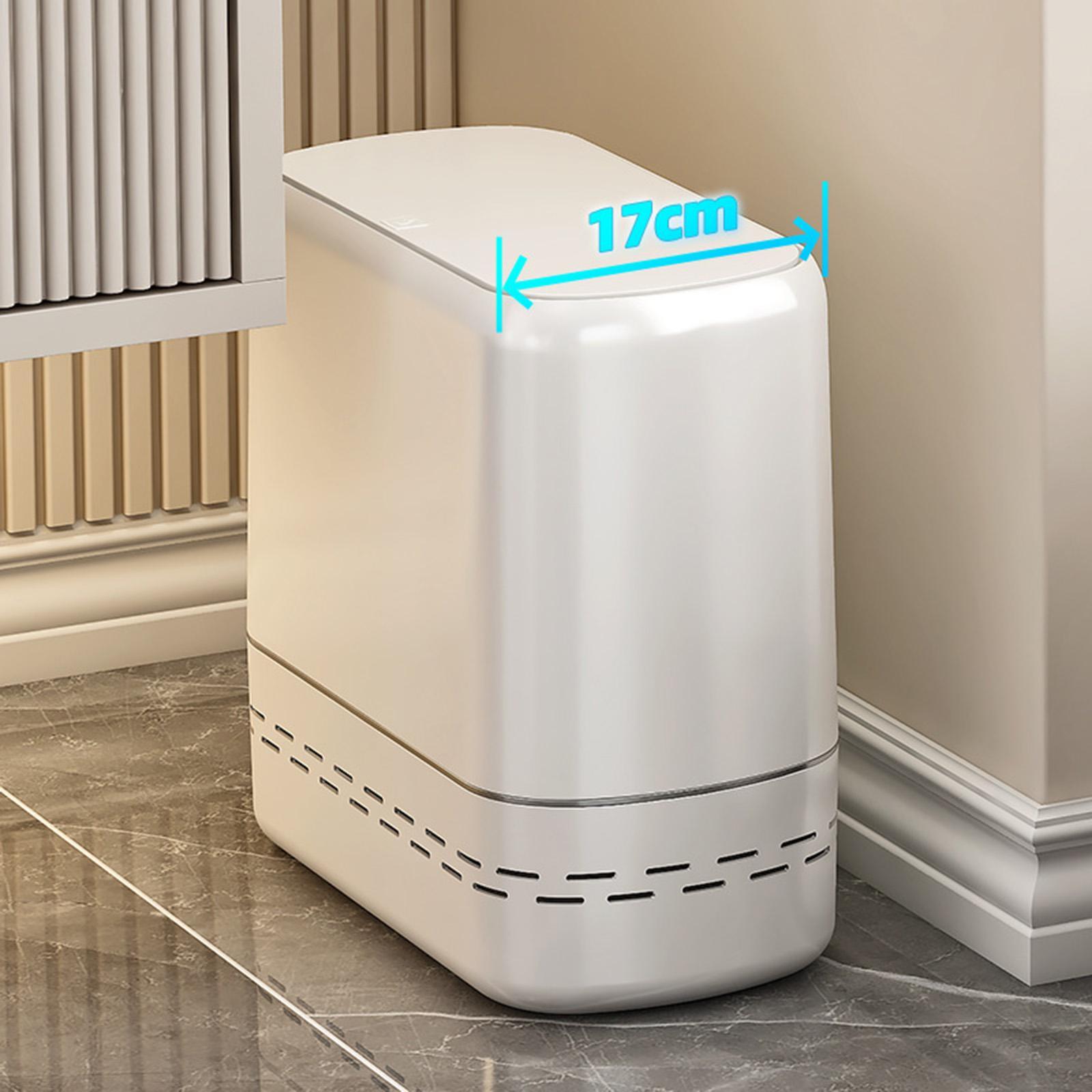 Trash Can Lightweight Nonslip Stylish Dustbin for Kitchen Bedroom Craft Room 29x13.8x26.5cm White