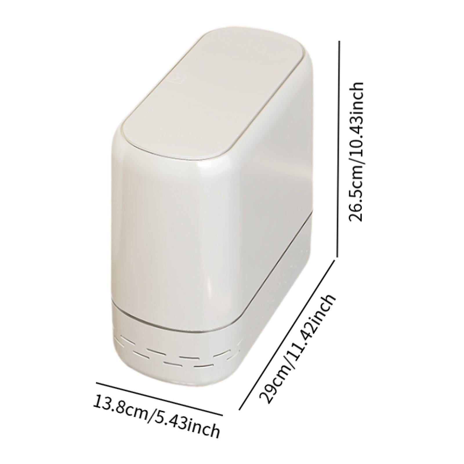 Trash Can Lightweight Nonslip Stylish Dustbin for Kitchen Bedroom Craft Room 29x13.8x26.5cm White