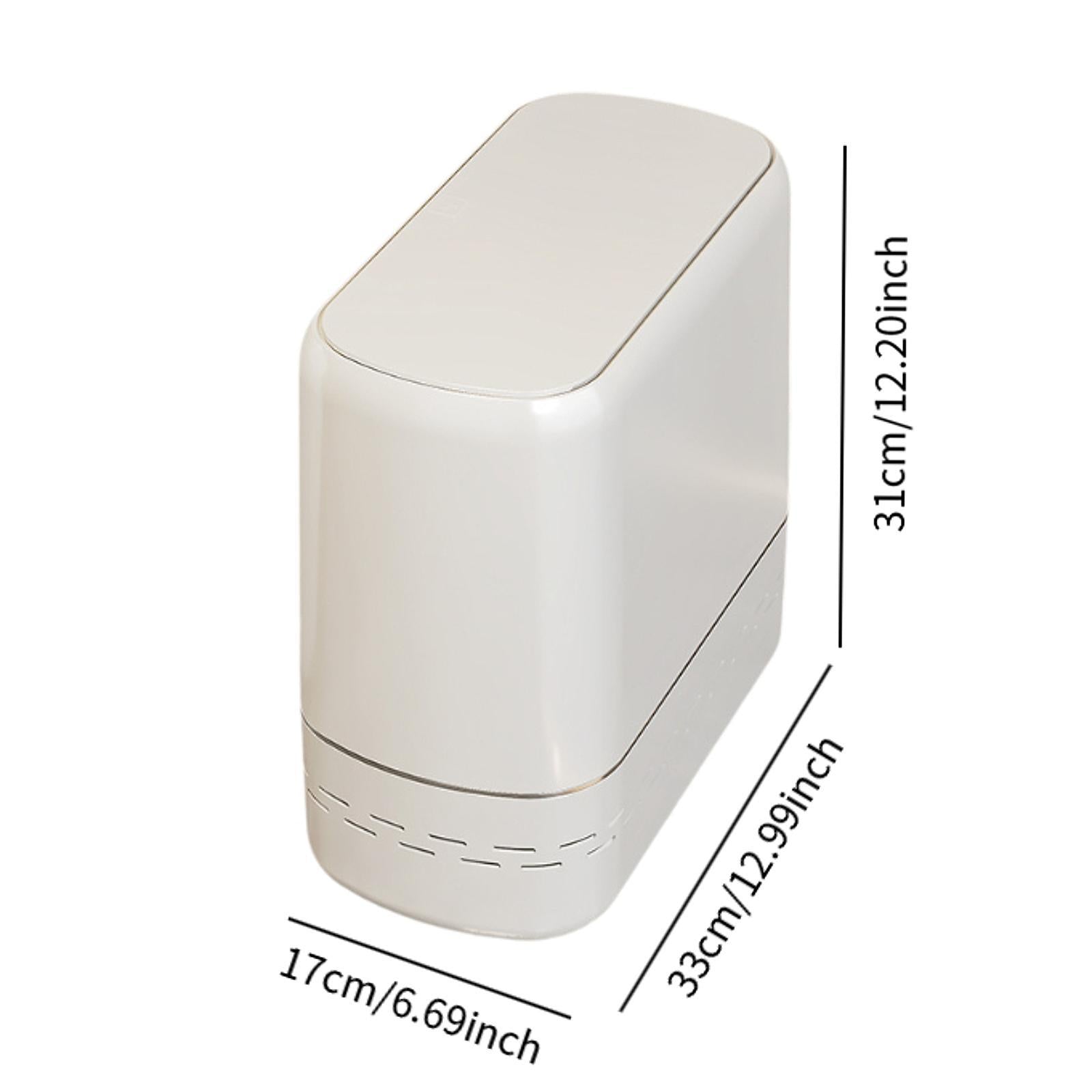 Trash Can Lightweight Nonslip Stylish Dustbin for Kitchen Bedroom Craft Room 33x17x31cm White
