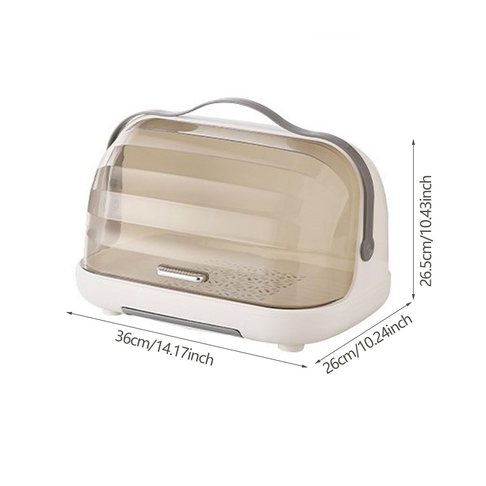 Dish Drying Rack with Cover Kitchen Counter for Chopsticks Tea Cup Tableware White