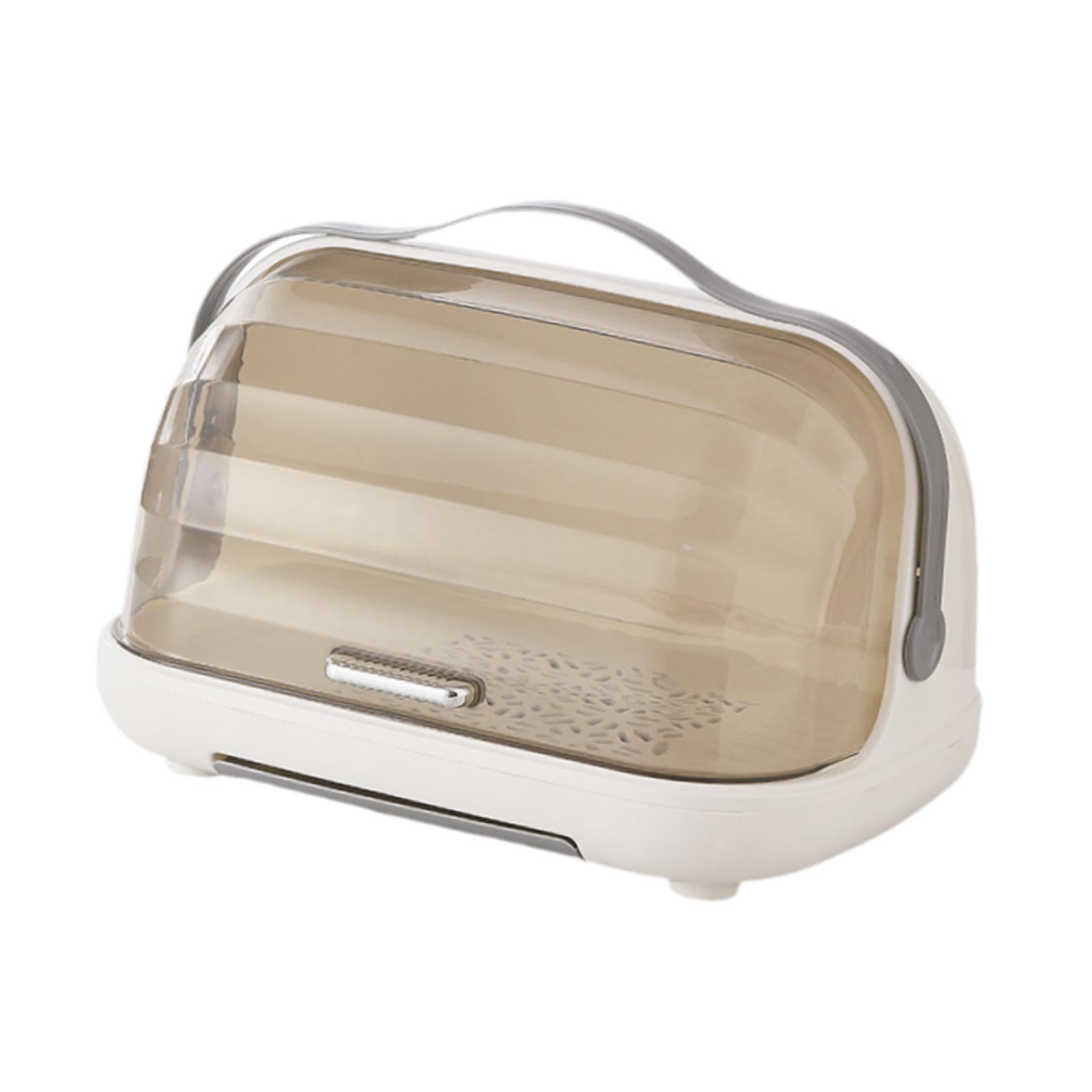 Dish Drying Rack with Cover Kitchen Counter for Chopsticks Tea Cup Tableware White