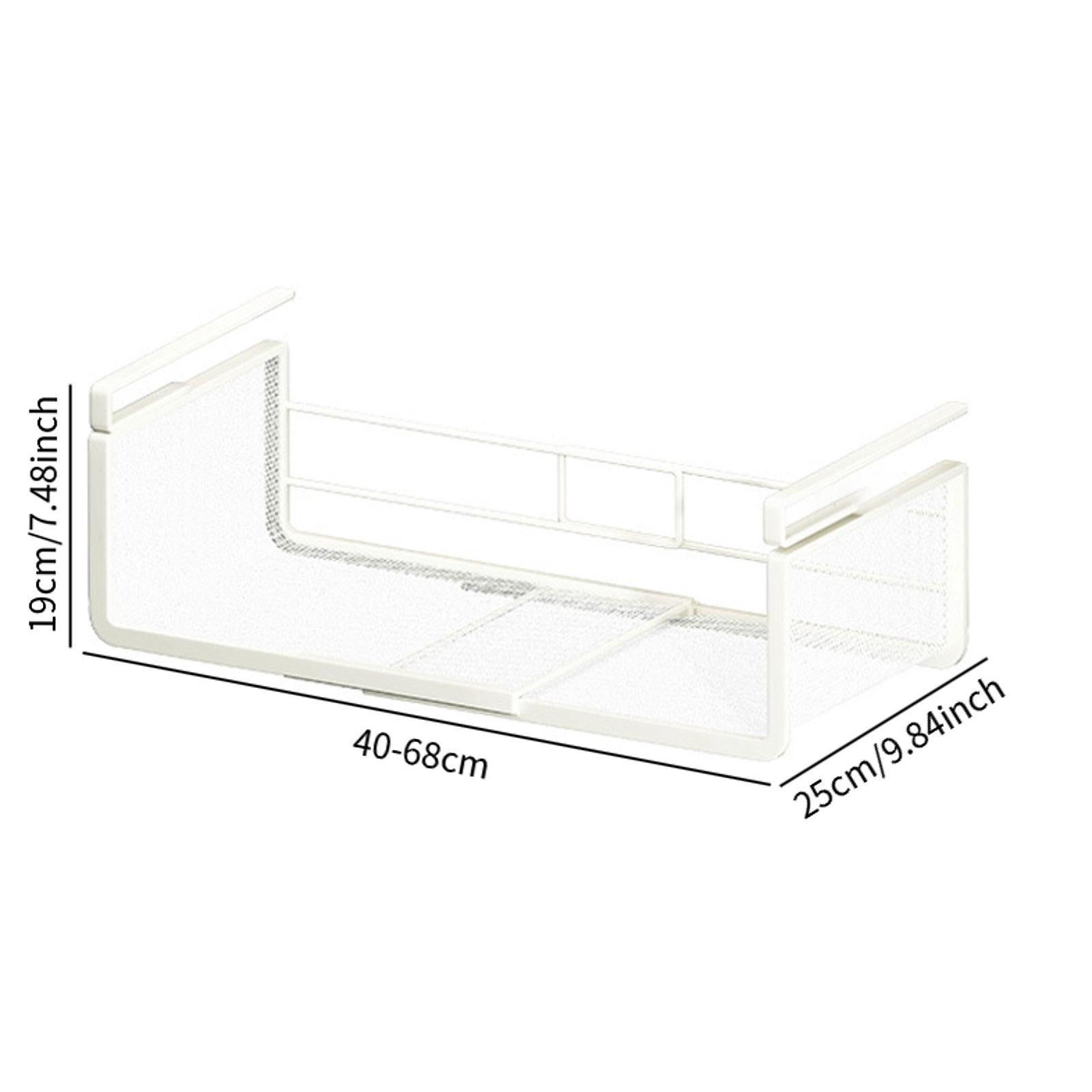 Under Cabinet Shelf White Hanging Holder for Laundry Room Cupboard Bookshelf