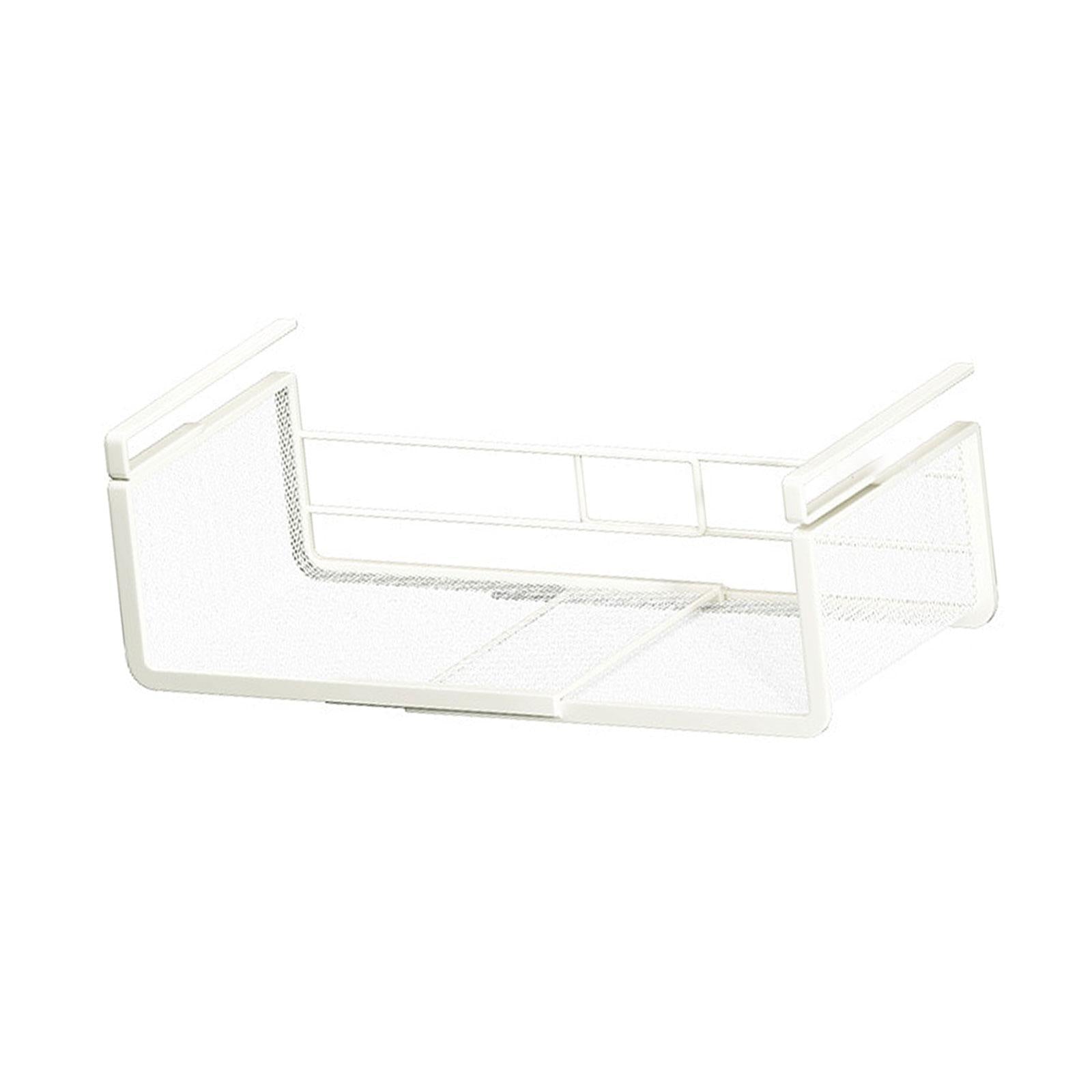 Under Cabinet Shelf White Hanging Holder for Laundry Room Cupboard Bookshelf