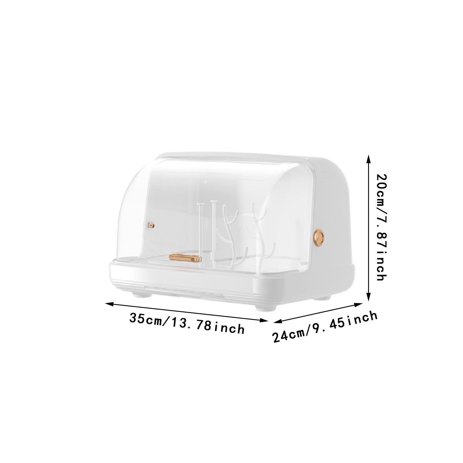 Desktop Cup Organizer Dustproof Container for Dinnerware Tea Cups Coffee Mug White
