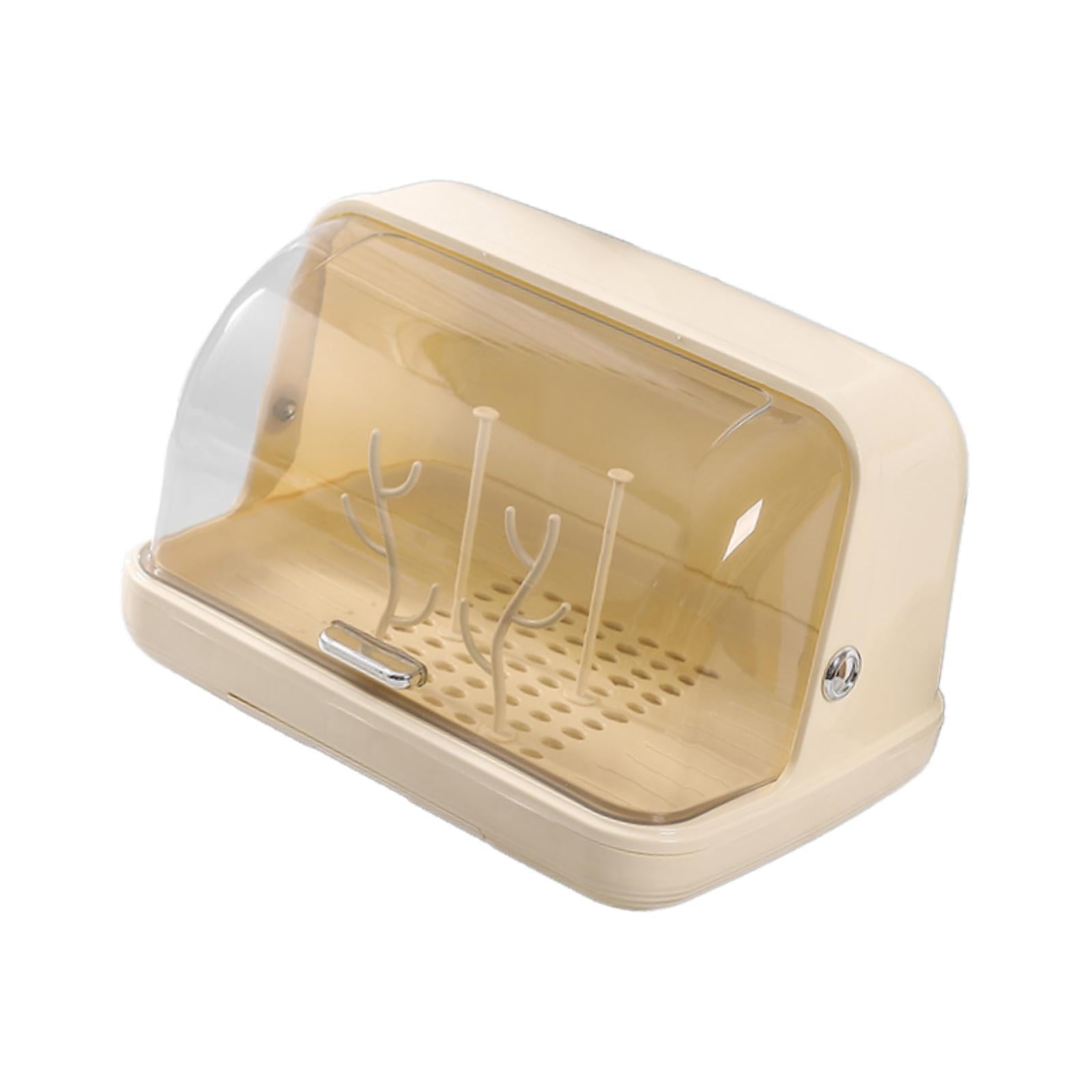Desktop Cup Organizer Dustproof Container for Dinnerware Tea Cups Coffee Mug Yellow
