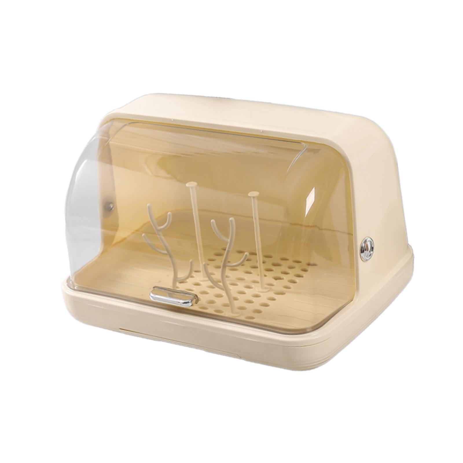 Desktop Cup Organizer Dustproof Container for Dinnerware Tea Cups Coffee Mug Yellow