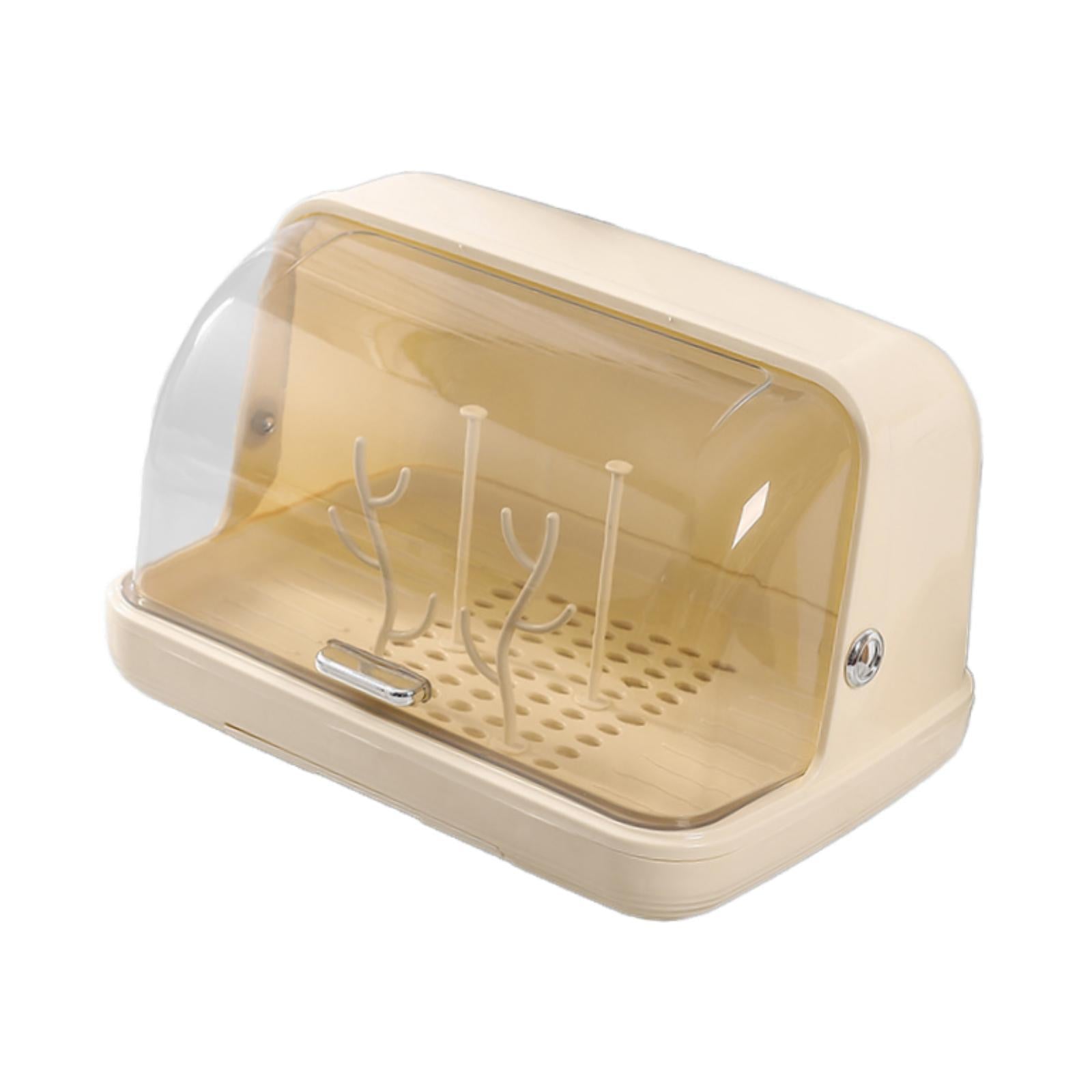 Desktop Cup Organizer Dustproof Container for Dinnerware Tea Cups Coffee Mug Yellow